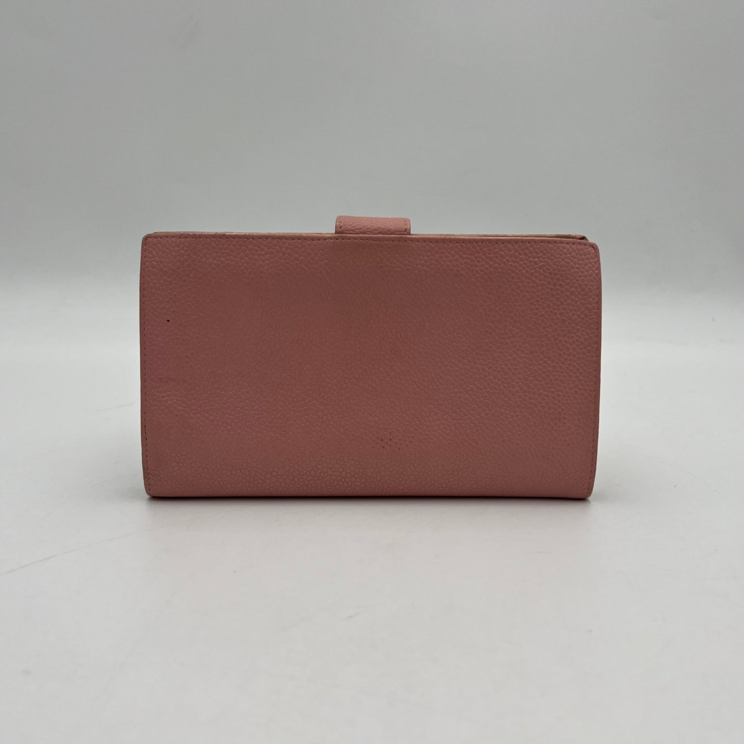 Chanel Pink Caviar CC Stitch Long Wallet