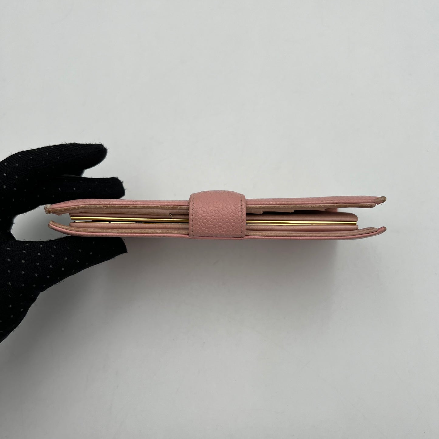 Chanel Pink Caviar CC Stitch Long Wallet
