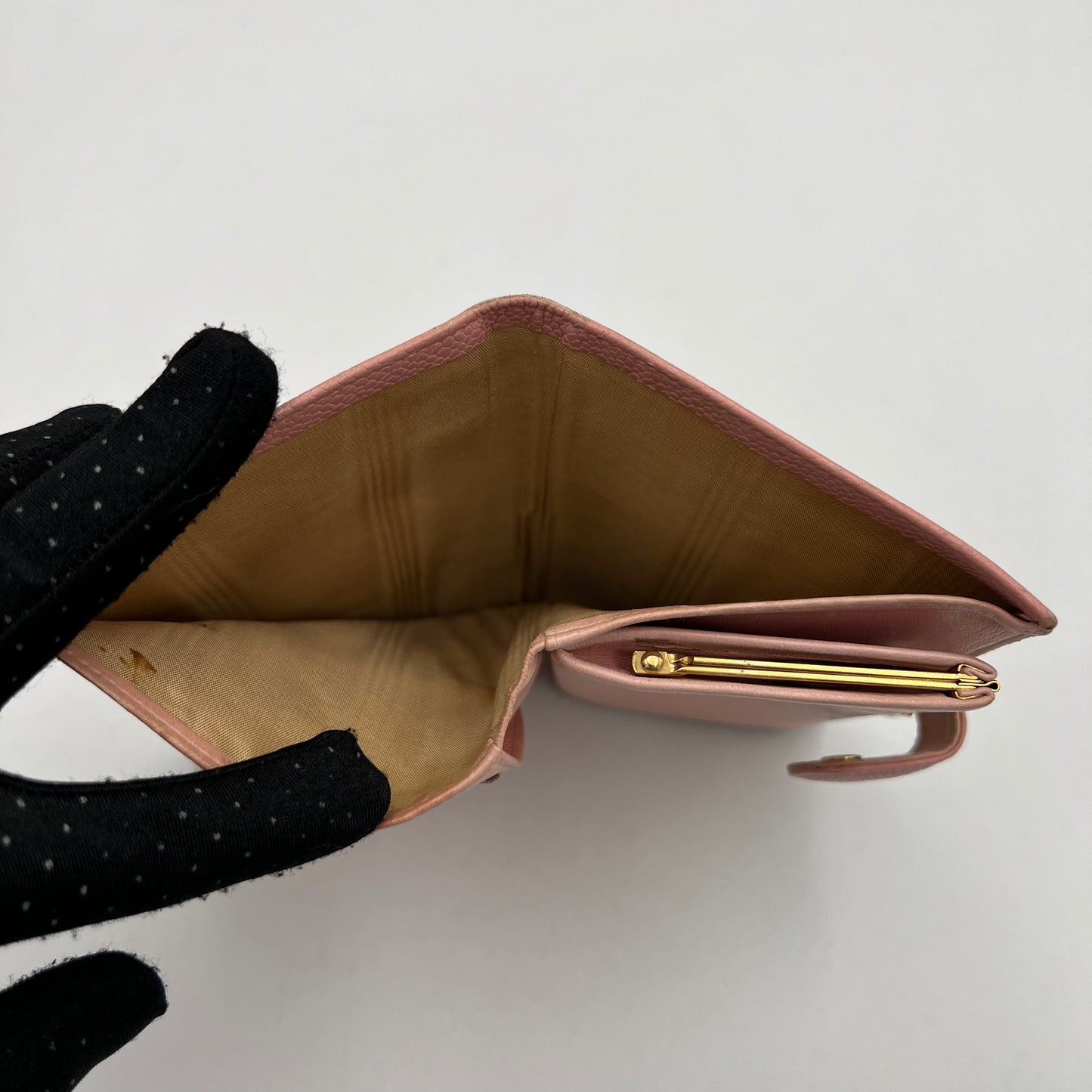 Chanel Pink Caviar CC Stitch Long Wallet