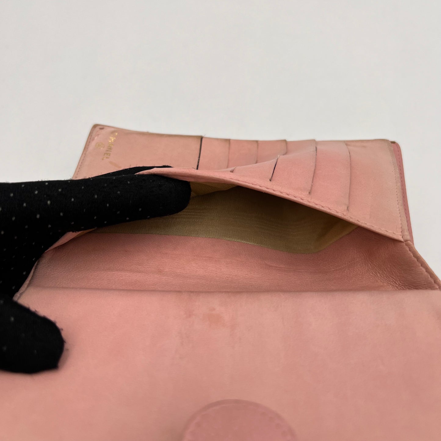 Chanel Pink Caviar CC Stitch Long Wallet