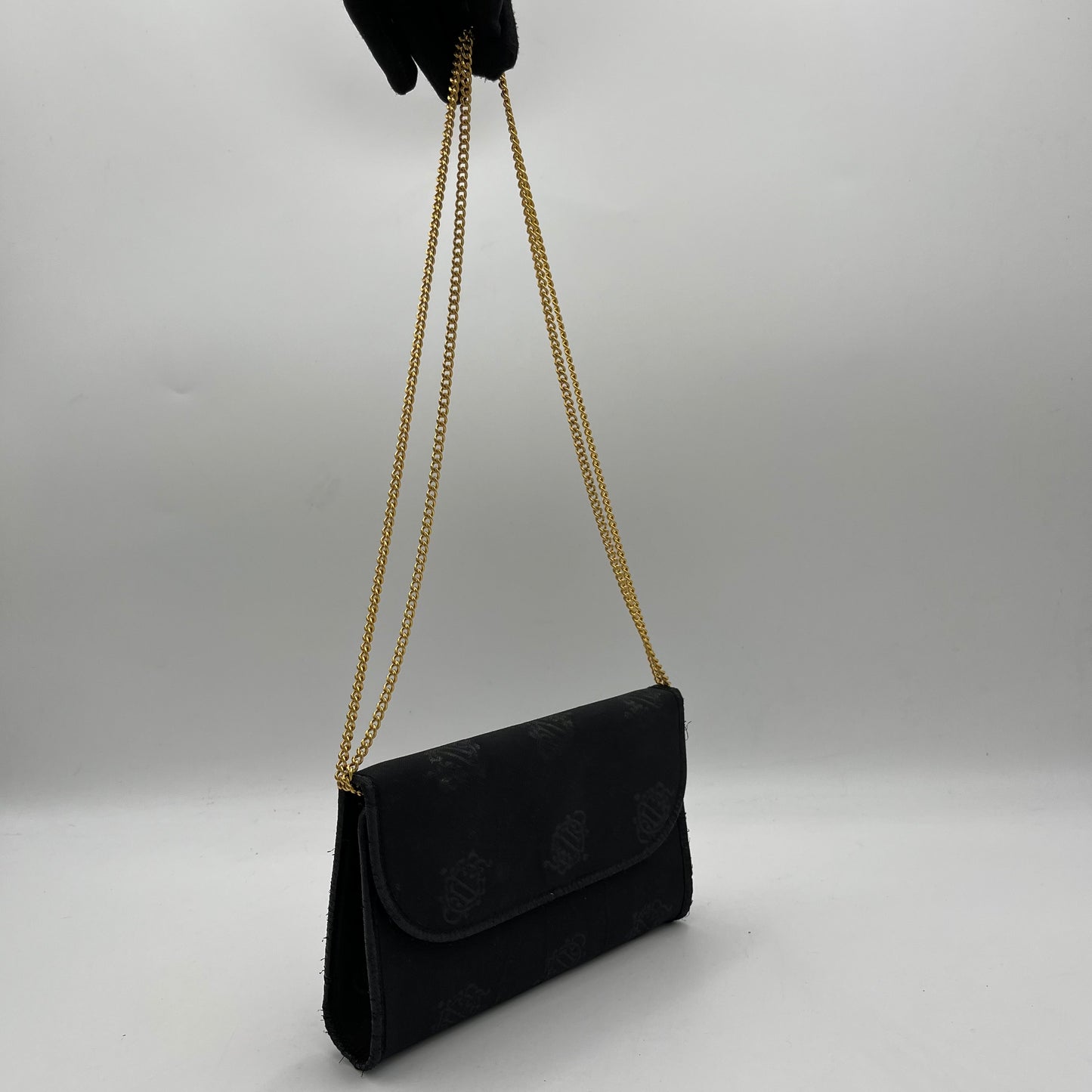 Christian Dior Black Vintage Logo Flap Chain Crossbody