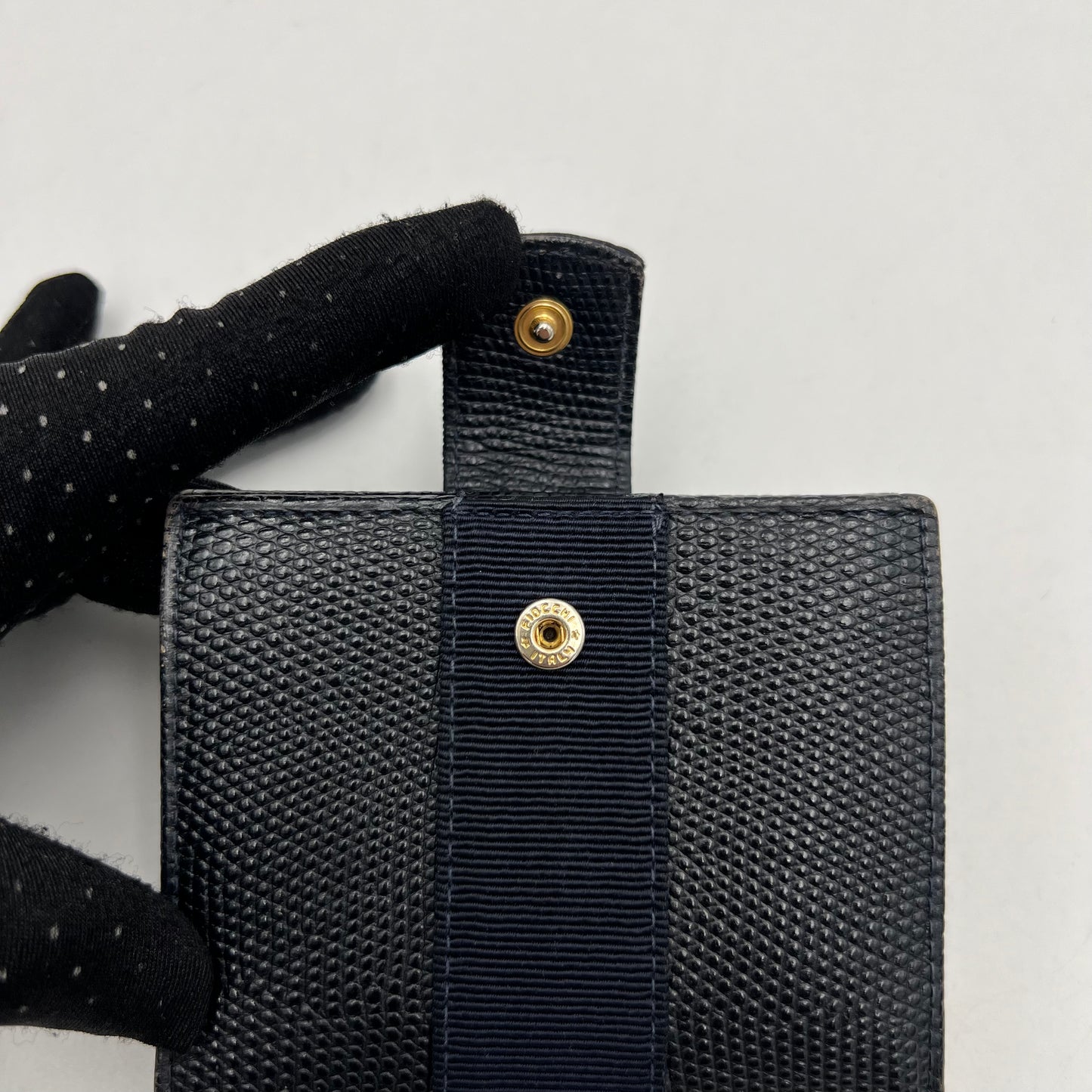 Salvatore Ferragamo Dark Blue Vara Short Bifold Wallet