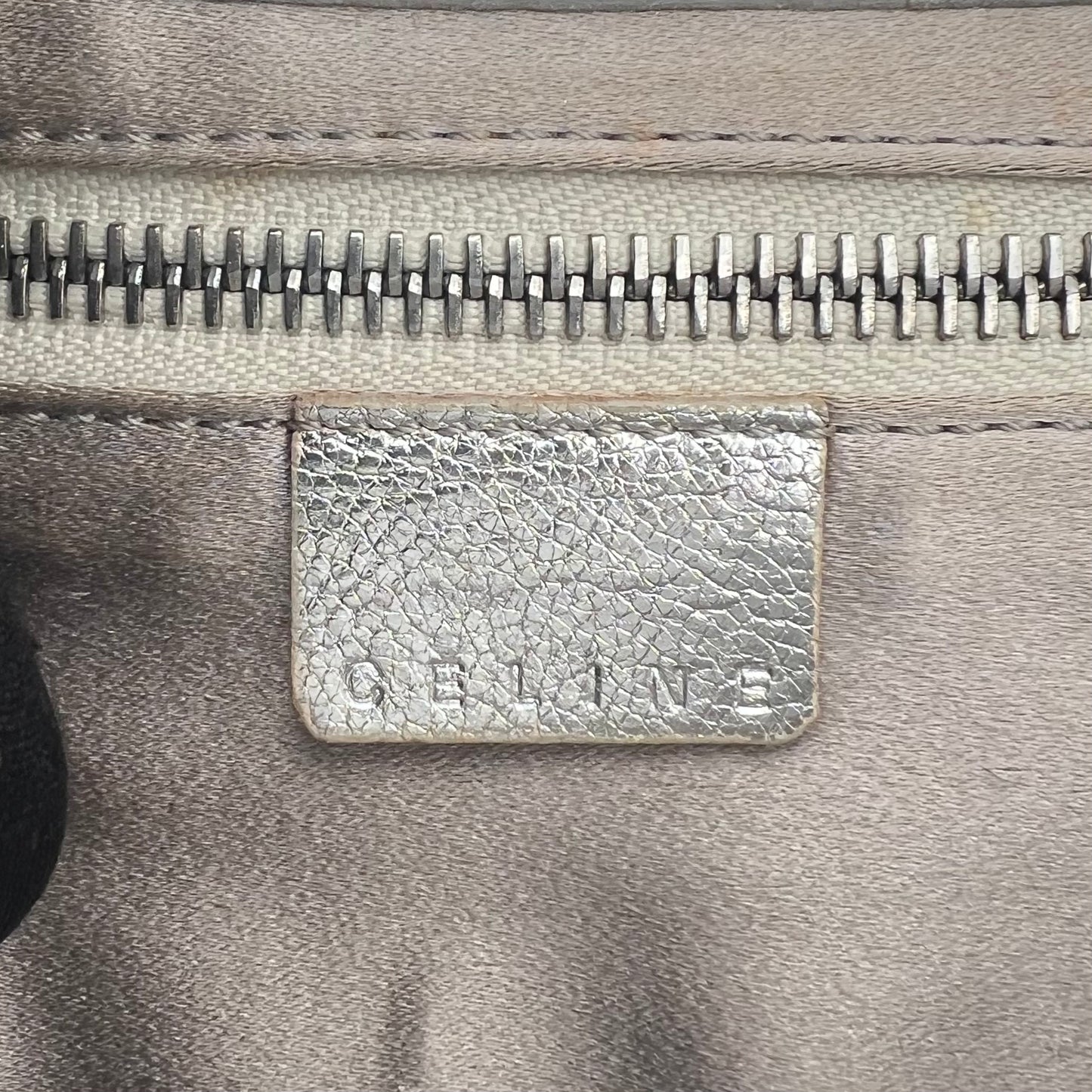 Celine Paris Light Blue Suede Silver Floral Shoulder Bag