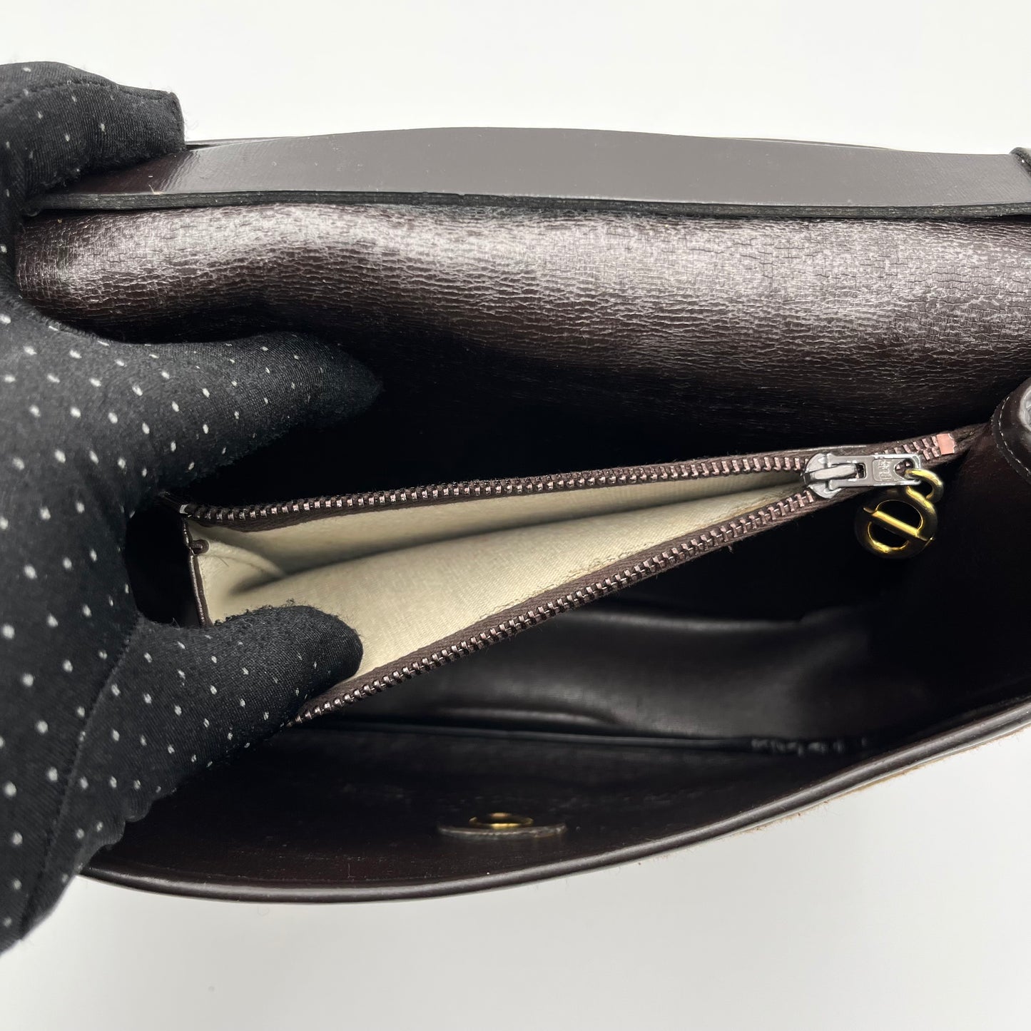 Christian Dior Vintage Brown Oblique Canvas Flap Shoulder Bag