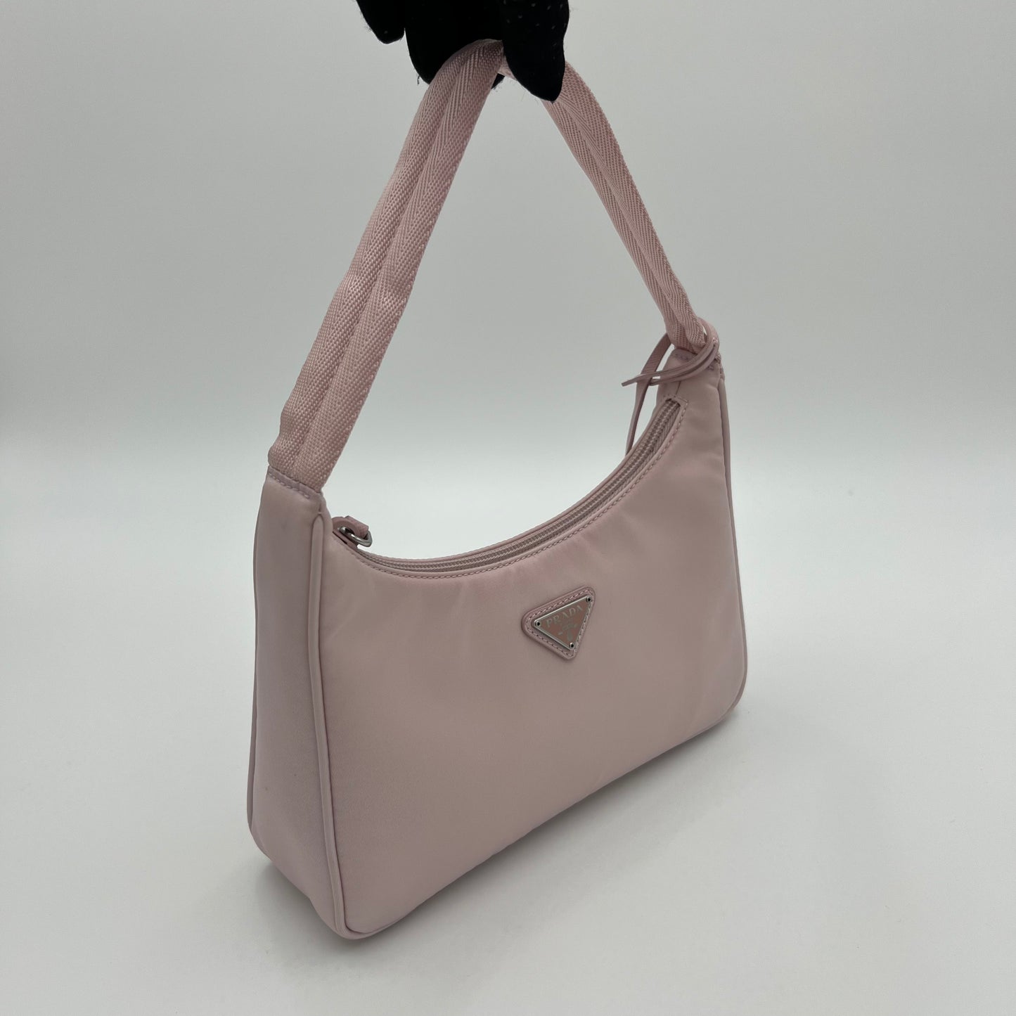 Prada Alabaster Pink Nylon Re-Edition 2000 Mini Hobo Bag