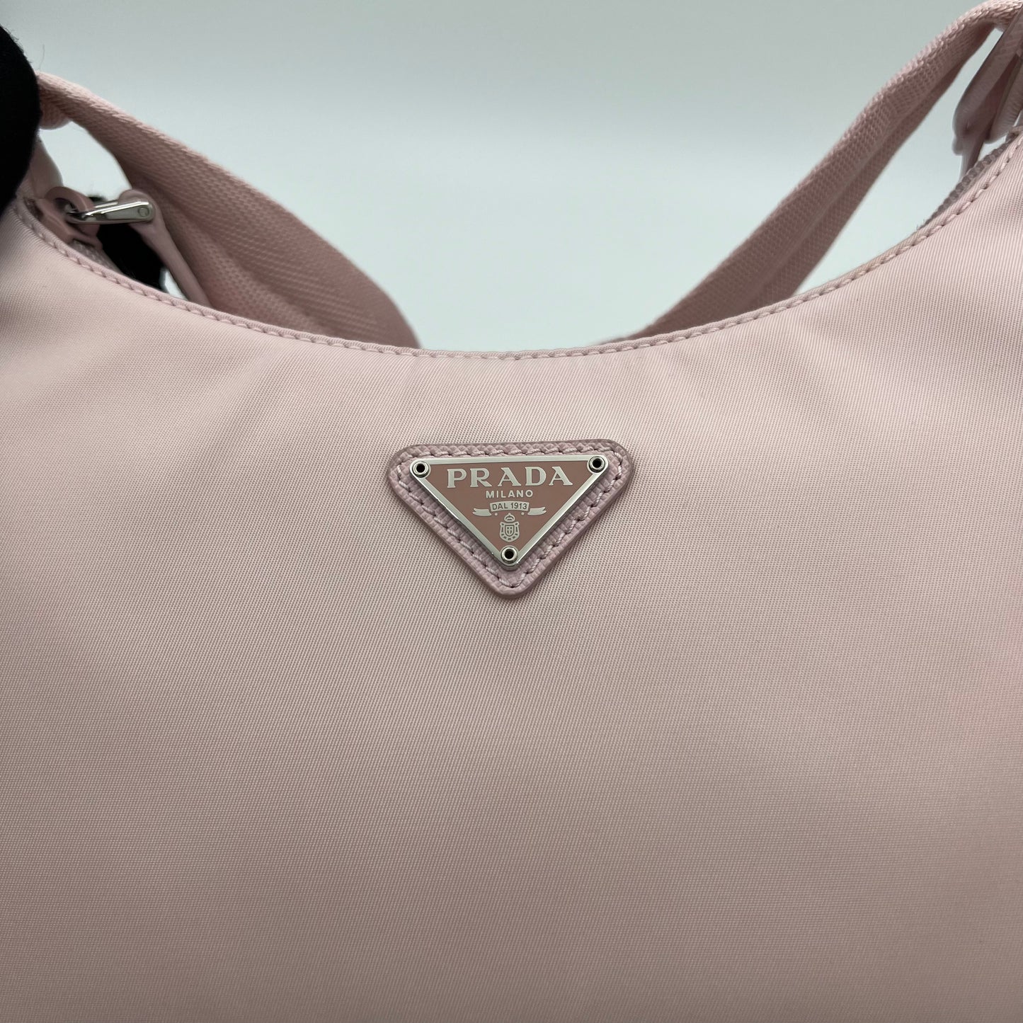 Prada Alabaster Pink Nylon Re-Edition 2000 Mini Hobo Bag