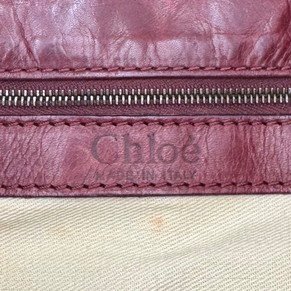 Chloe Burgundy Leather Large Silverado