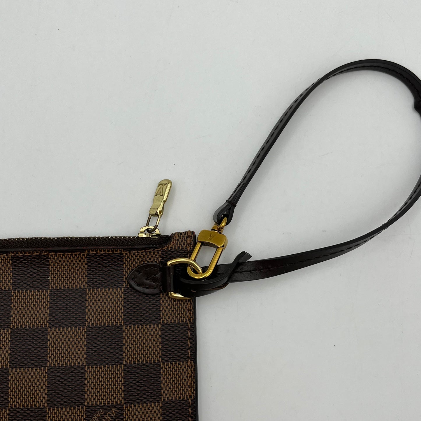 LV Damier Ebene Neverfull Pochette Wristlet Clutch