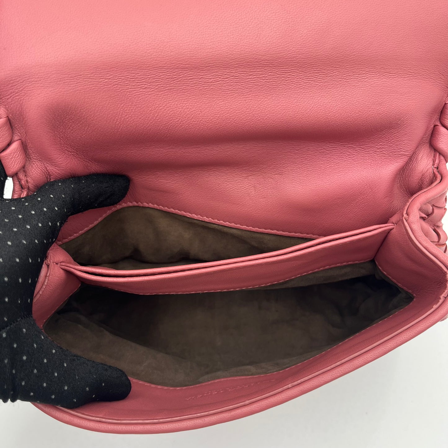 Bottega Veneta Pink Intrecciato Small Olimpia