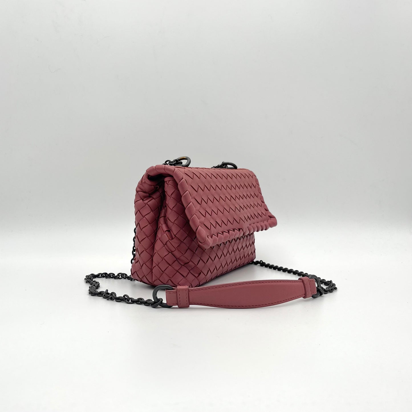 Bottega Veneta Pink Intrecciato Small Olimpia