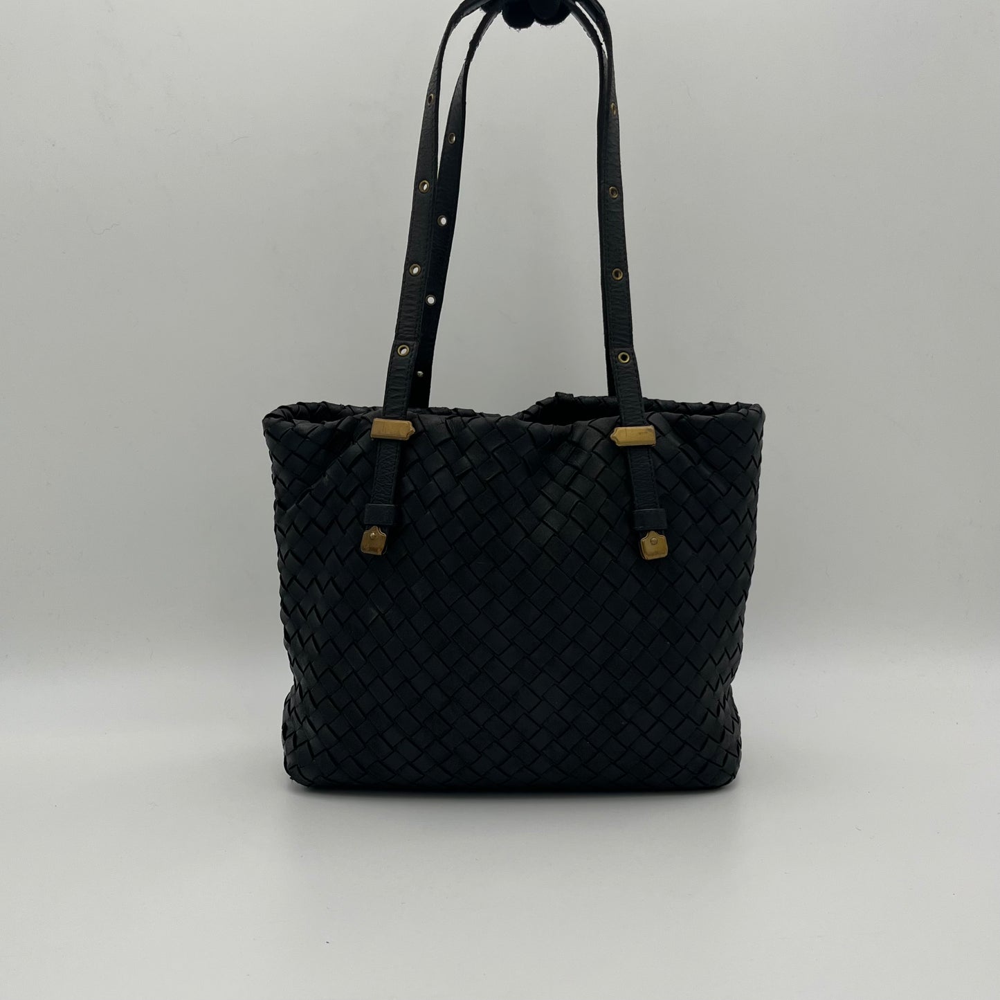 Bottega Veneta Black Intrecciato Small Tote Bag