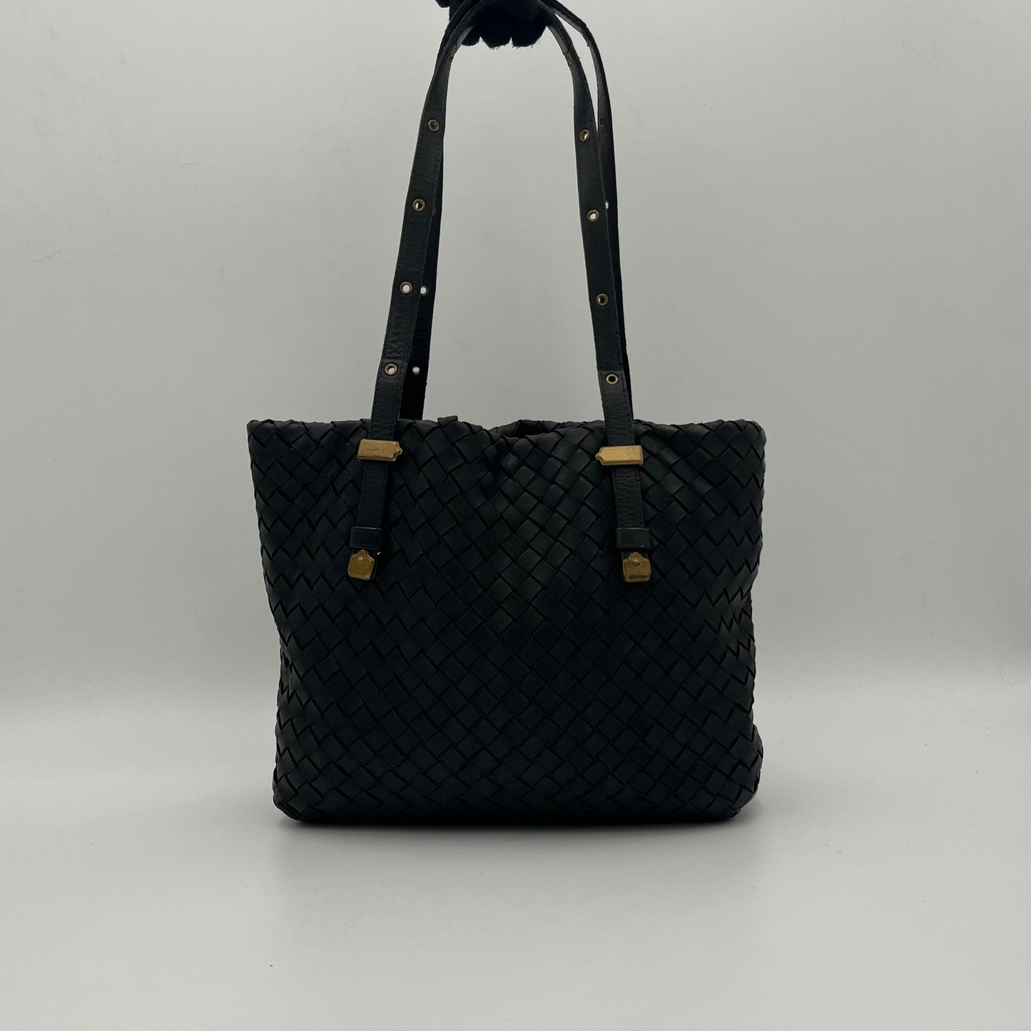 Bottega Veneta Black Intrecciato Small Tote Bag