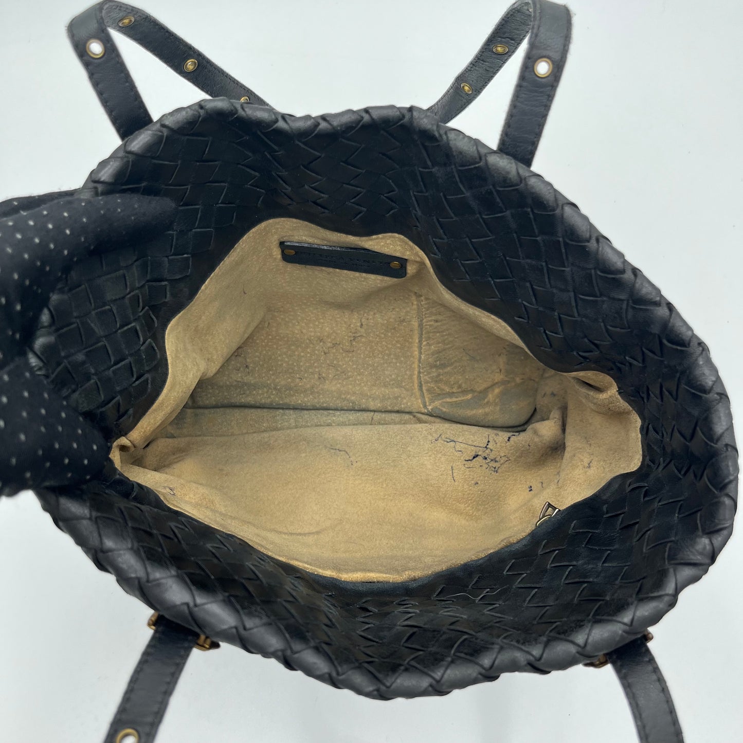 Bottega Veneta Black Intrecciato Small Tote Bag