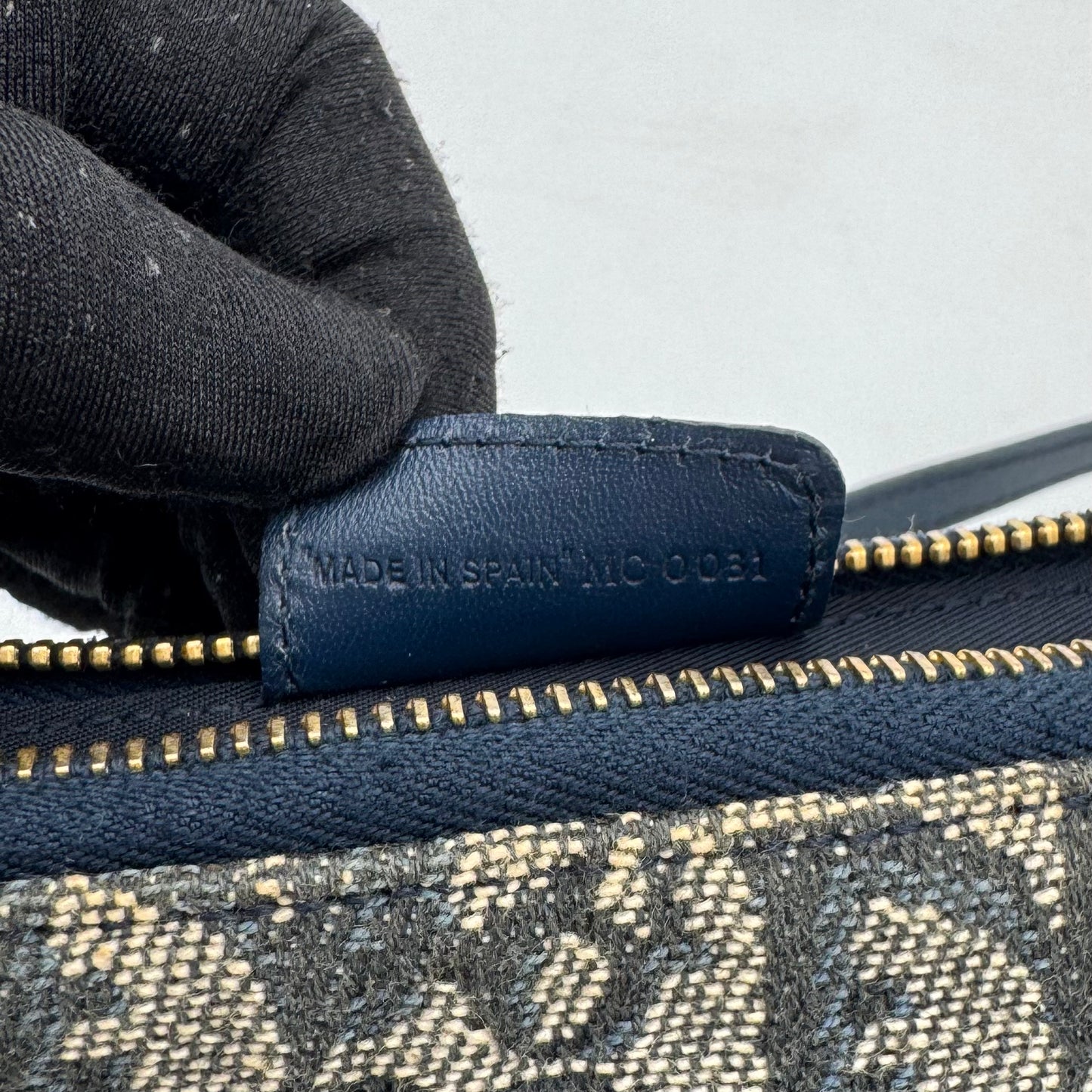 Christrian Dior Blue Monogram Canvas Mini Saddle Pochette