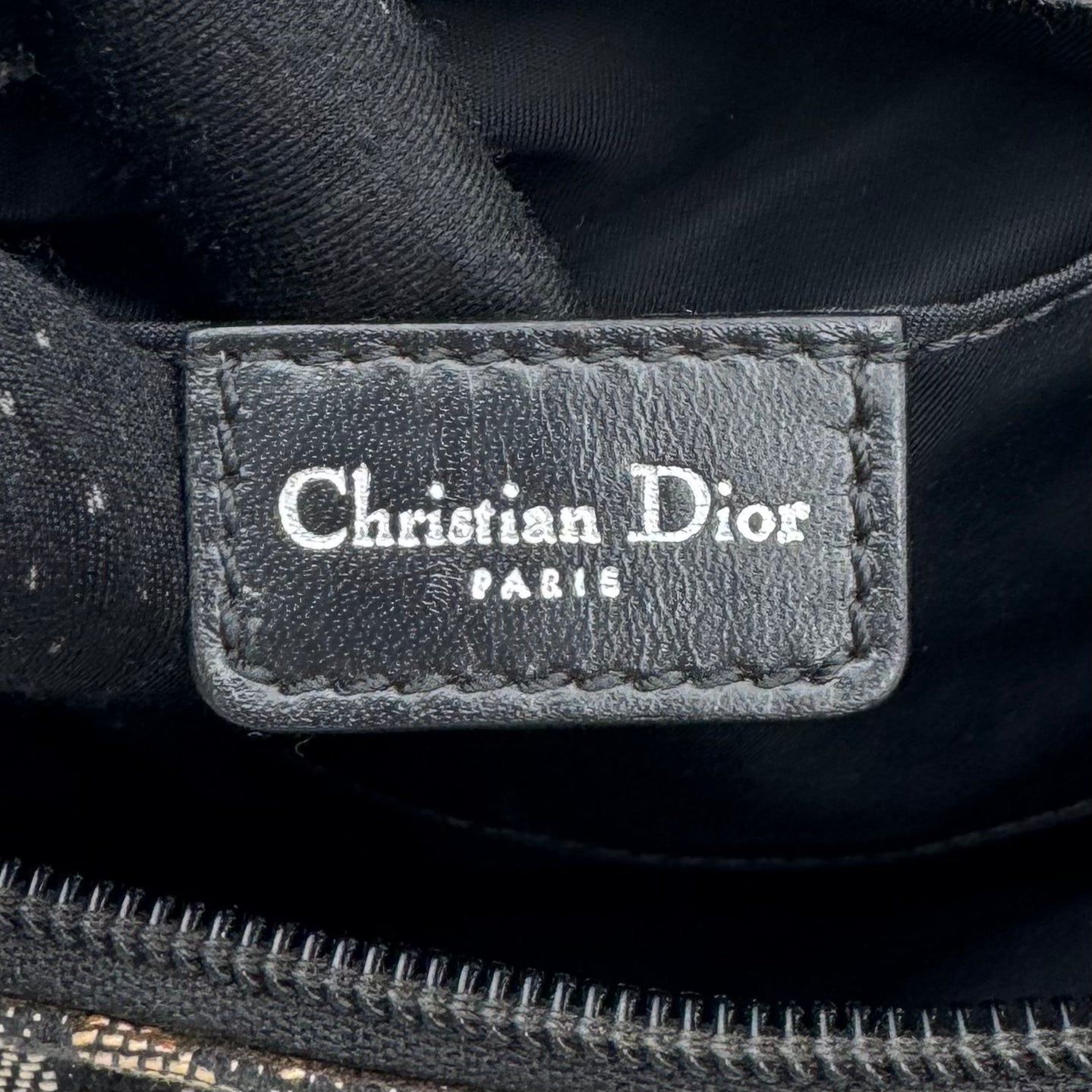 Christian Dior Black Oblique Canvas Hobo Pochette