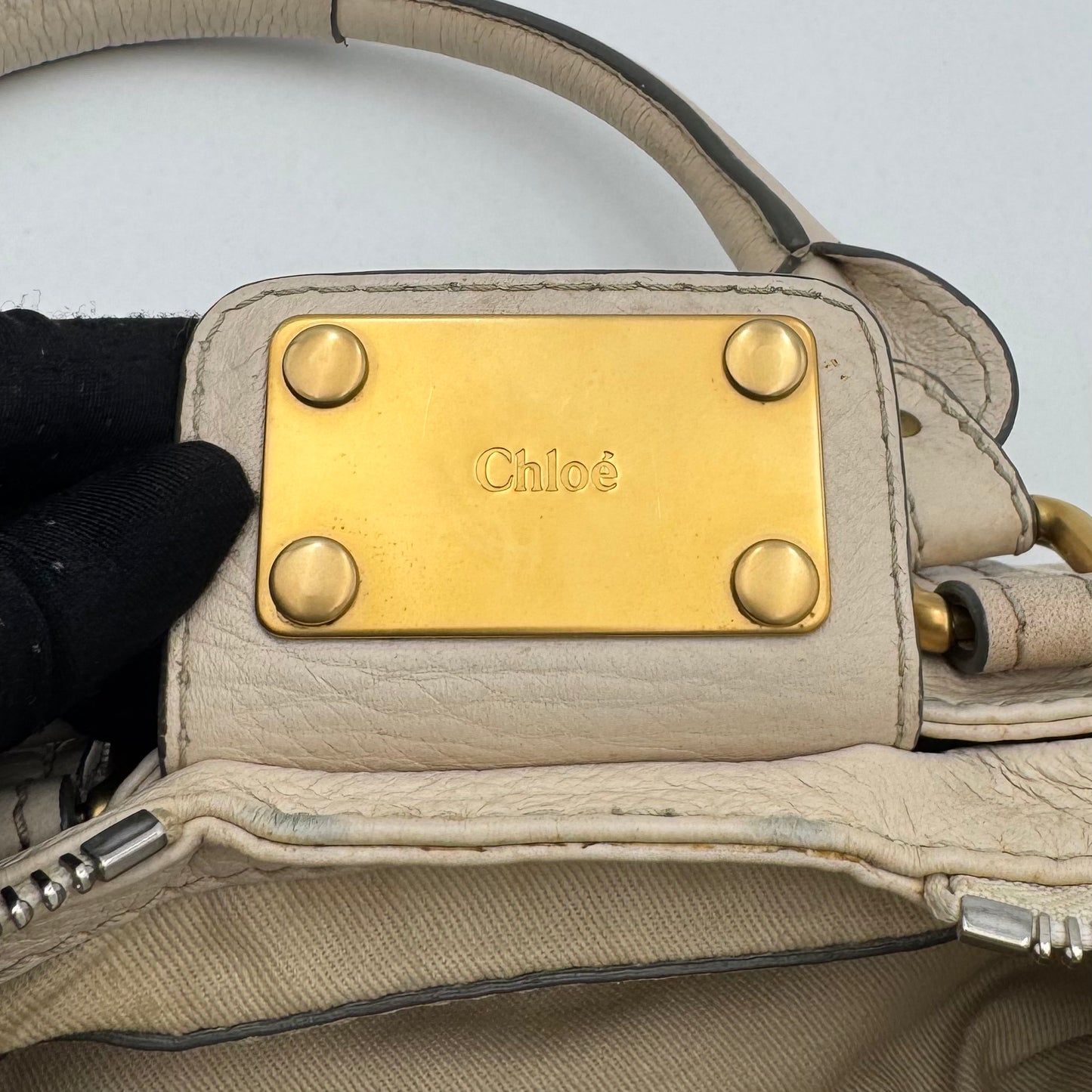 Chloe White Leather Mini Paddington
