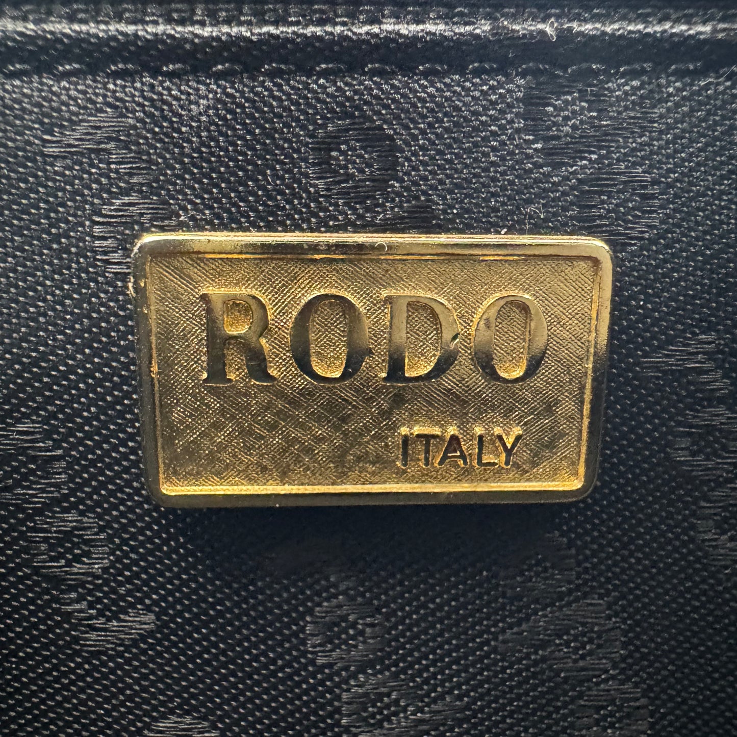 Rodo Italy Black Leather Chain Evening Bag GHW