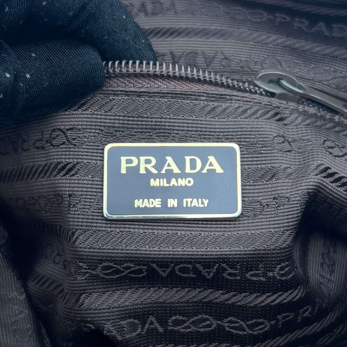Prada Mustard Yellow Quilted Nylon Zip Chain Bag GHW