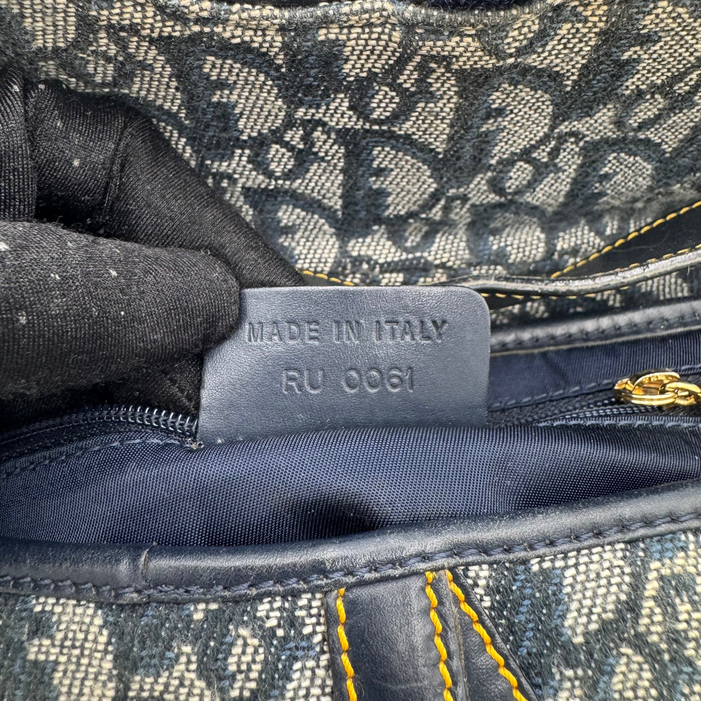 Christian Dior Blue Monogram Canvas Saddle GHW