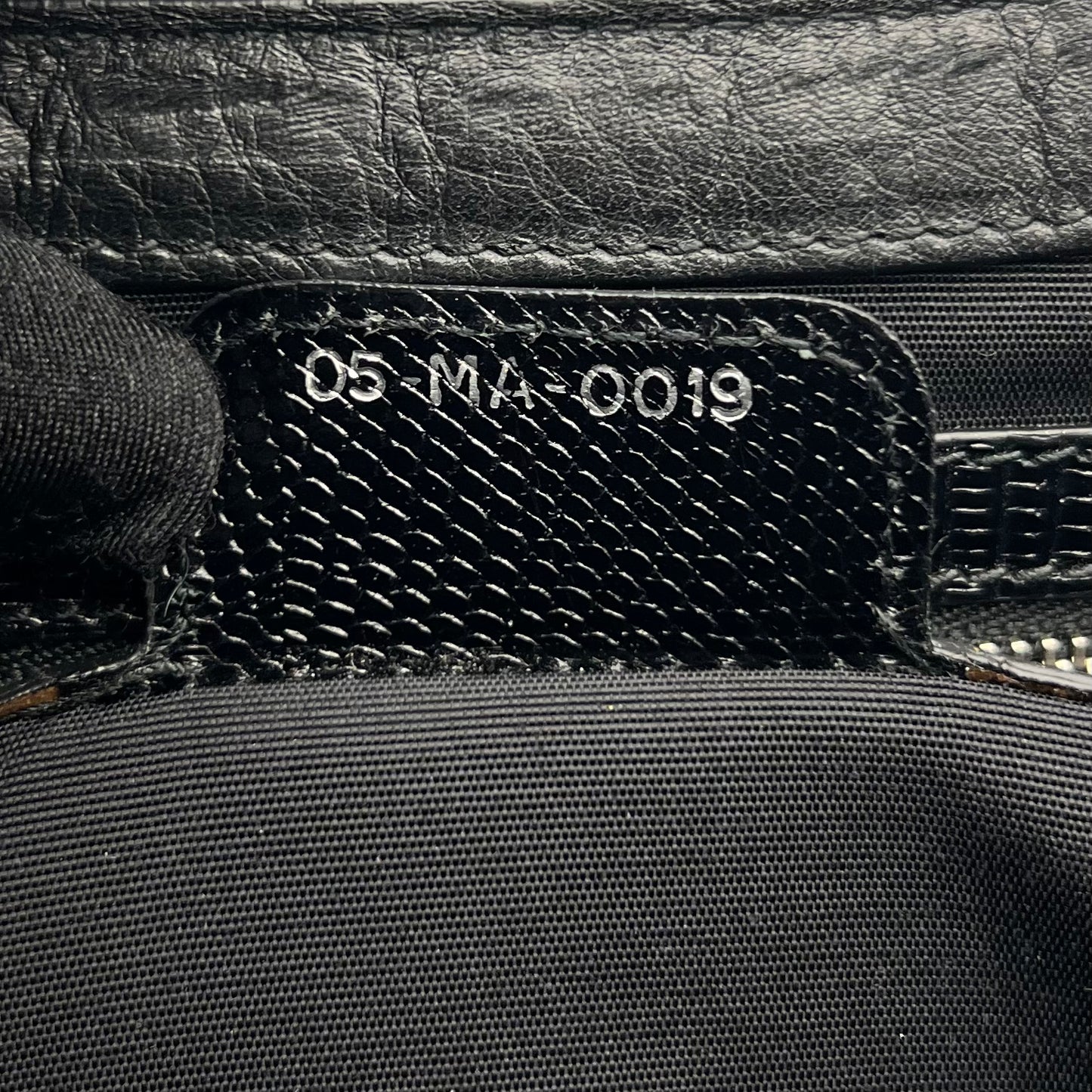 Christian Dior by John Galliano Black Lizard Trimmed Leather Flap Shoulder Bag