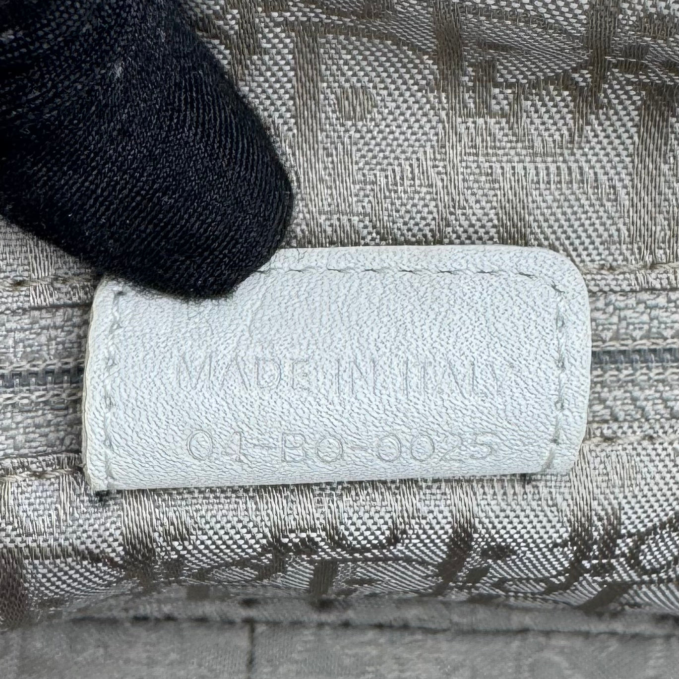 Christian Dior White Leather Cannage Boston Bag