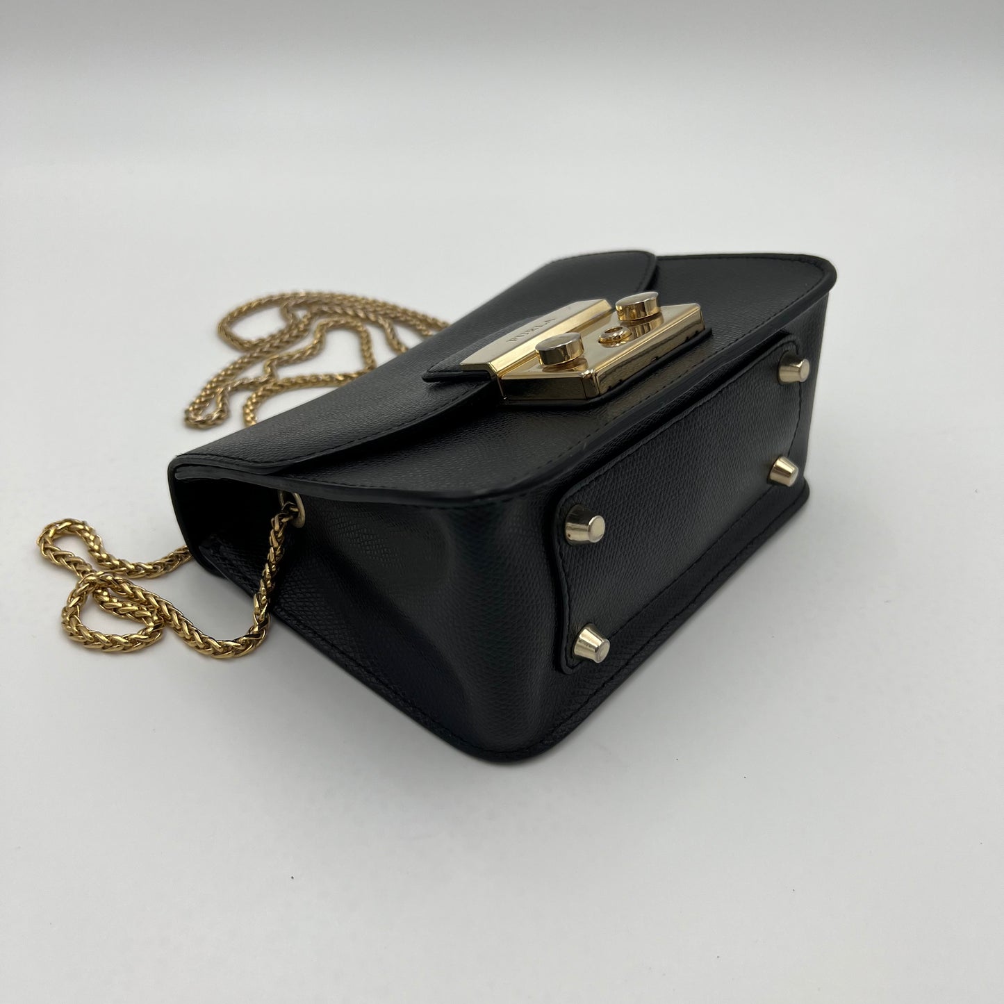 Furla Black Leather Mini Metropolis Crossbody