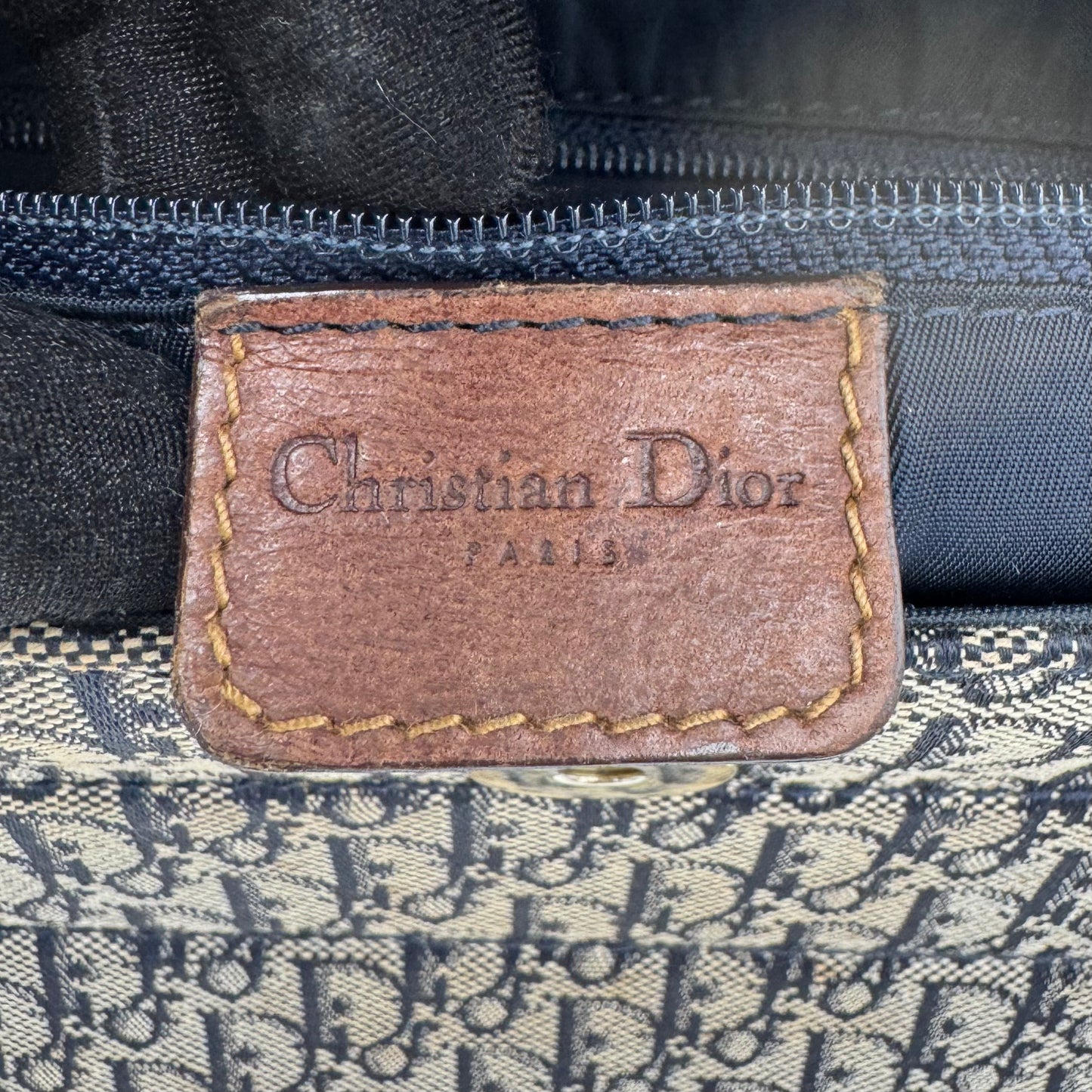 Christian Dior Blue Trotter Canvas Brown Leather Street Chic Columbus with Utility Pouches
