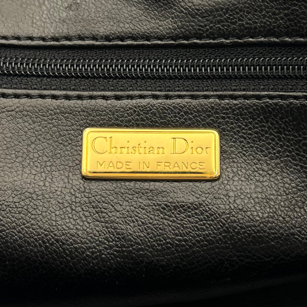 Christian Dior Navy Blue Pebbled Leather Medallion Mini Boston with Long Strap