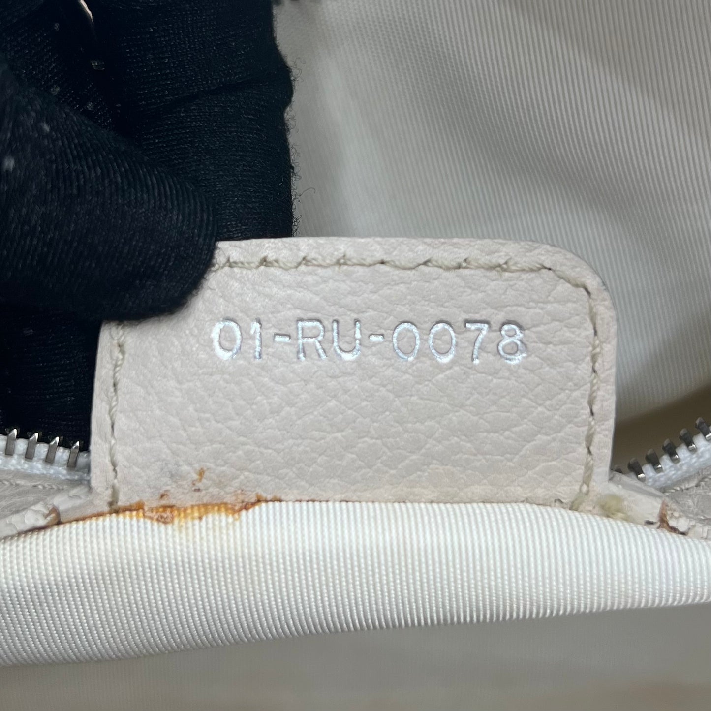 Christian Dior White Leather 61 Hobo Bag