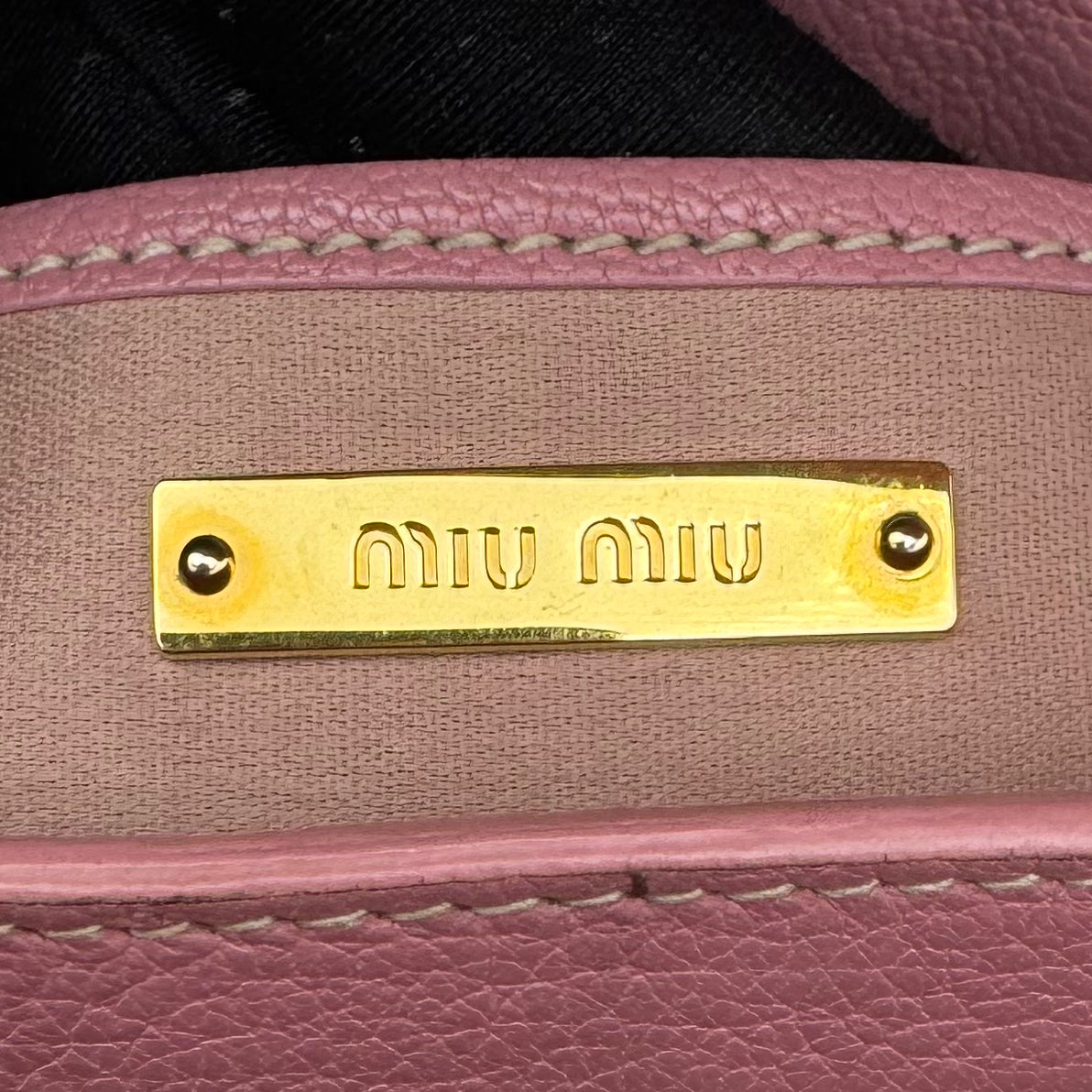 Miu Miu Pink Madras Leather Handbag GHW