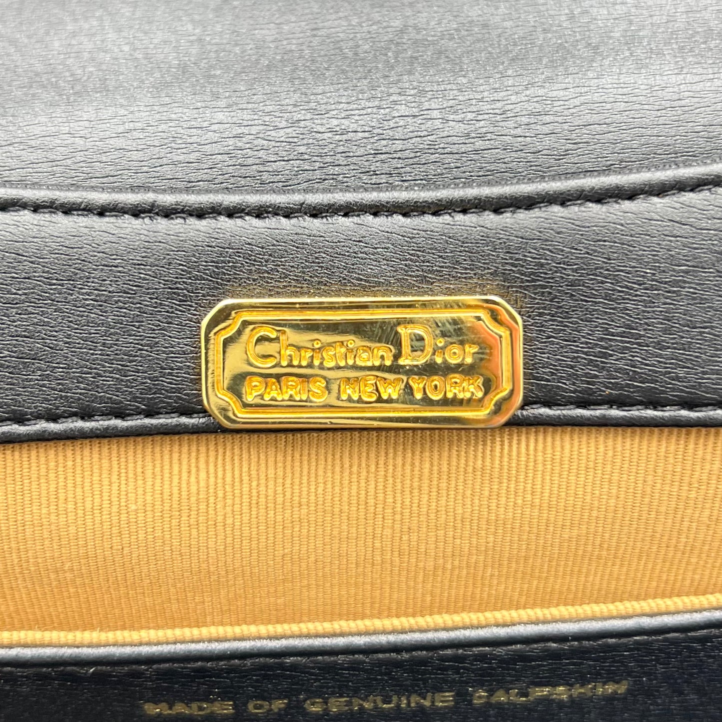 Christian Dior Black Leather Logo Box Shoulder Bag