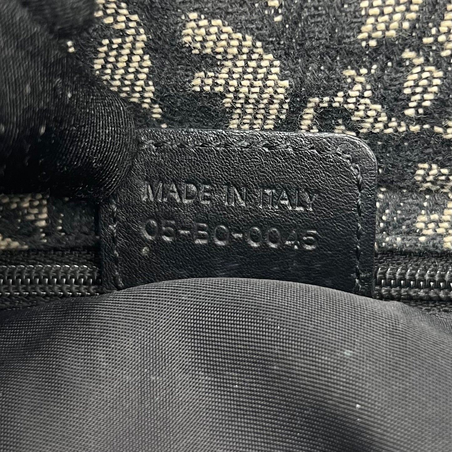 Christian Dior Black Oblique Canvas D Charm Spellout Shoulder Bag