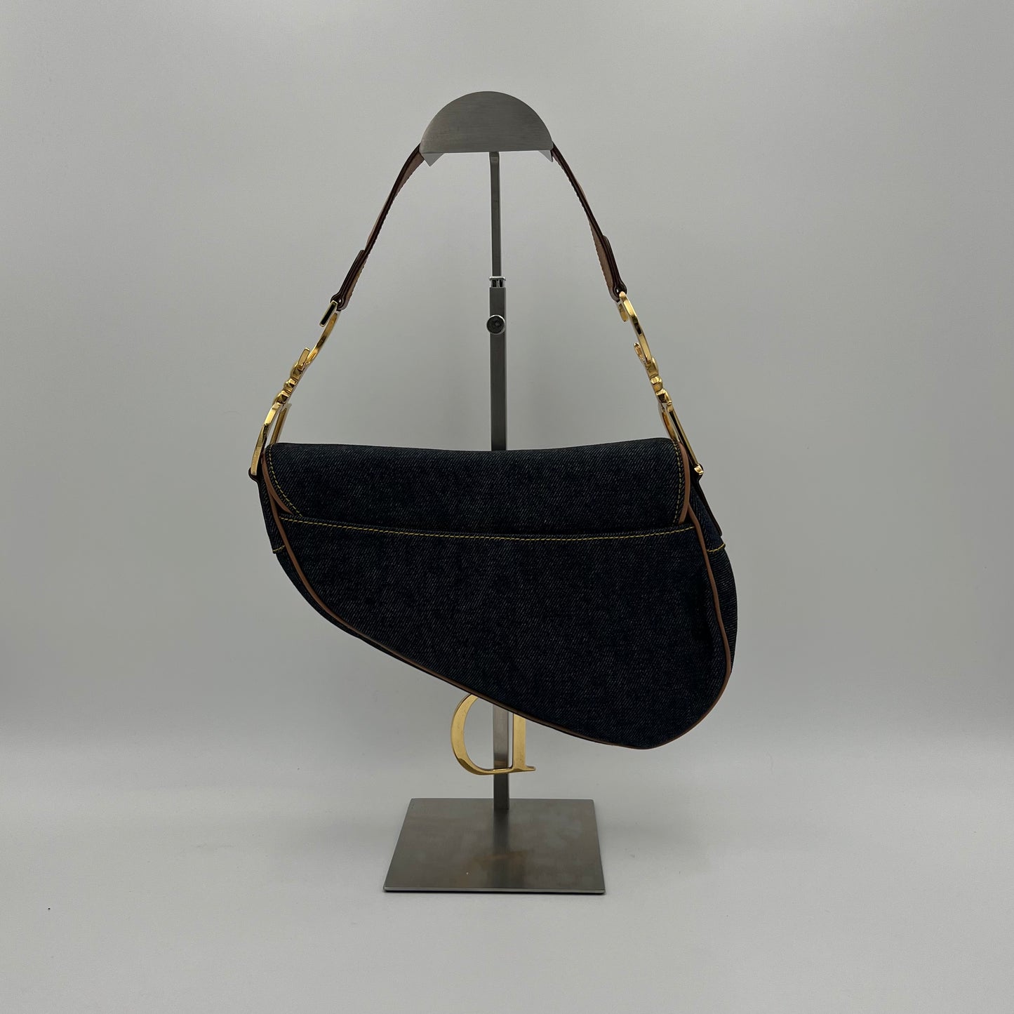 Christian Dior Blue Denim Saddle