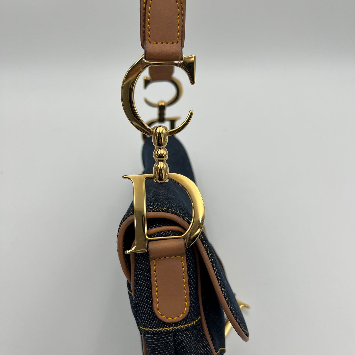 Christian Dior Blue Denim Saddle