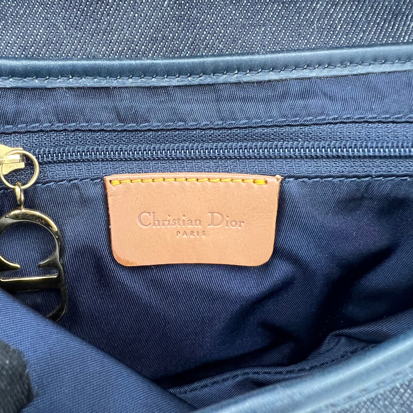 Christian Dior Blue Denim Saddle