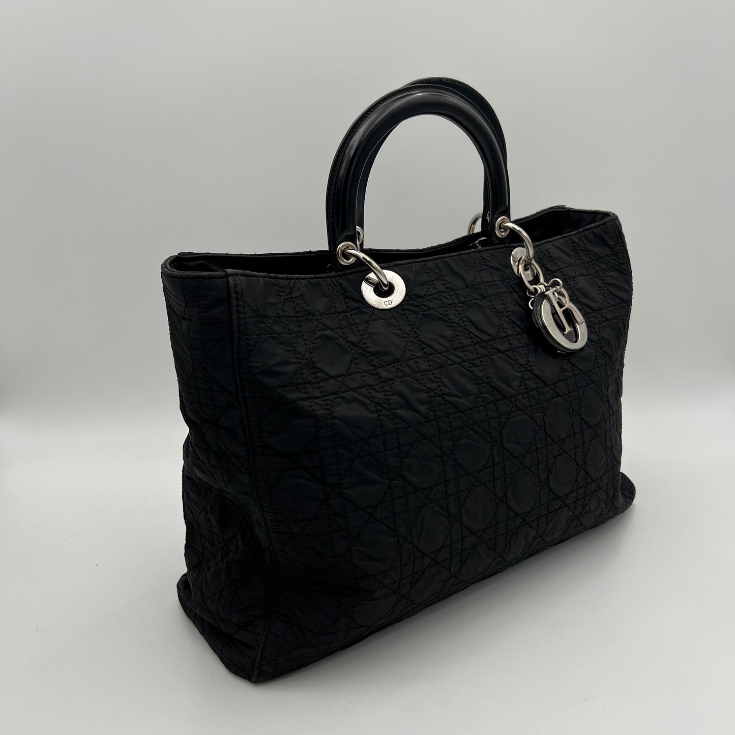 Christian Dior Black Nylon Cannage Lady Dior