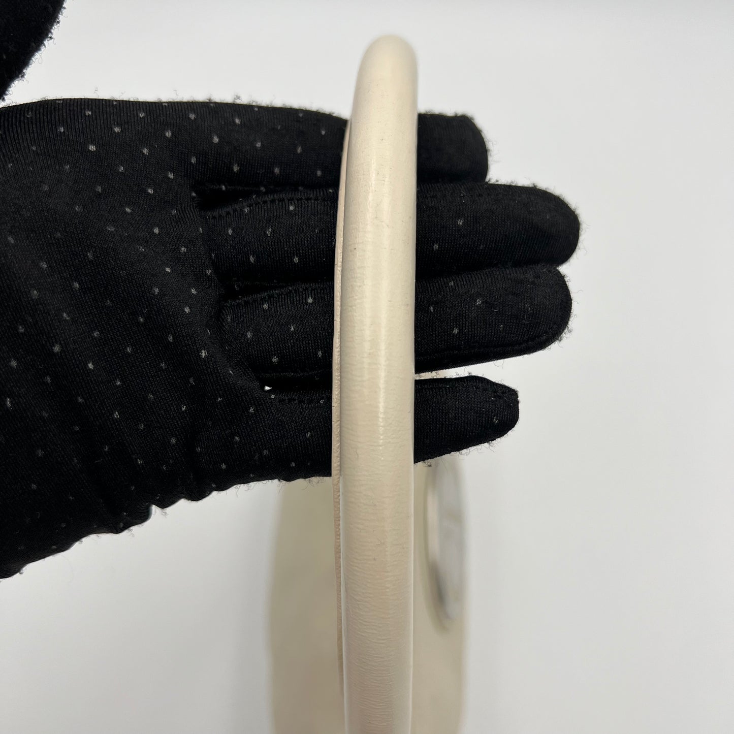 Christian Dior White Leather CD Logo Pochette