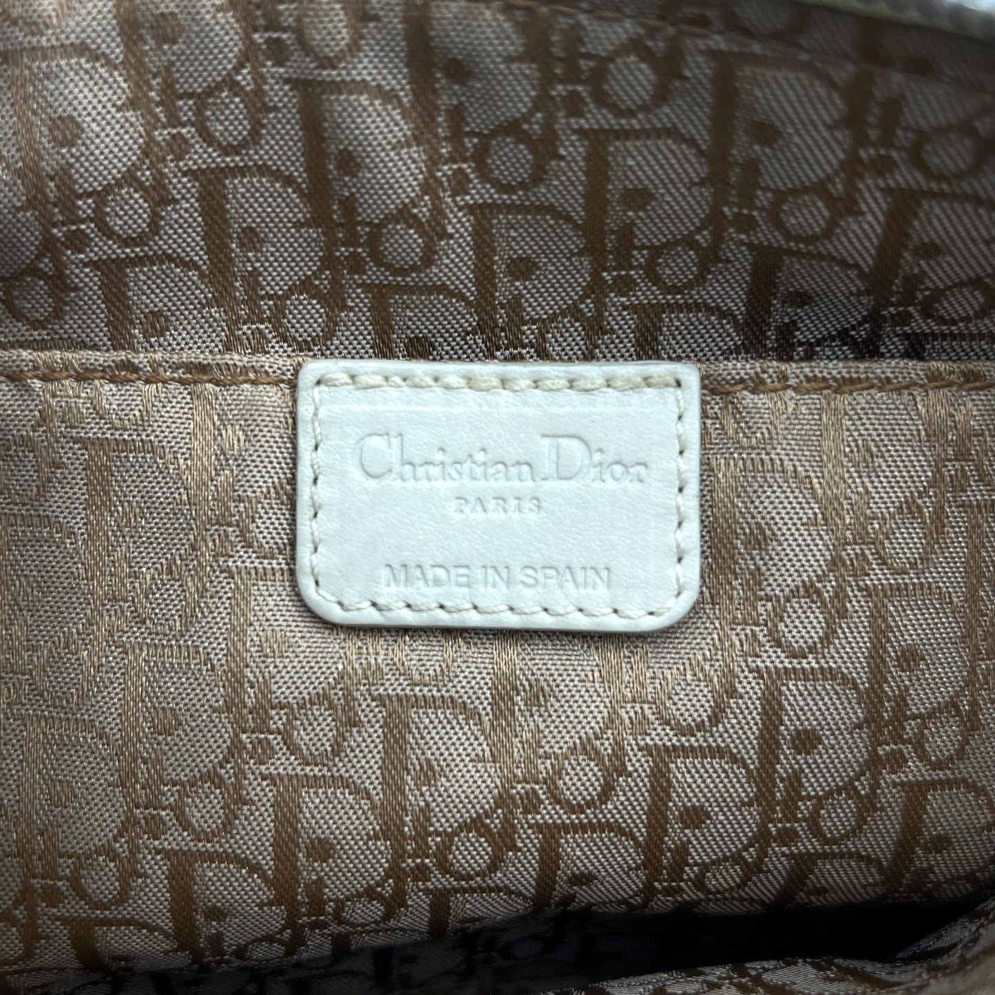 Christian Dior White Leather CD Logo Pochette
