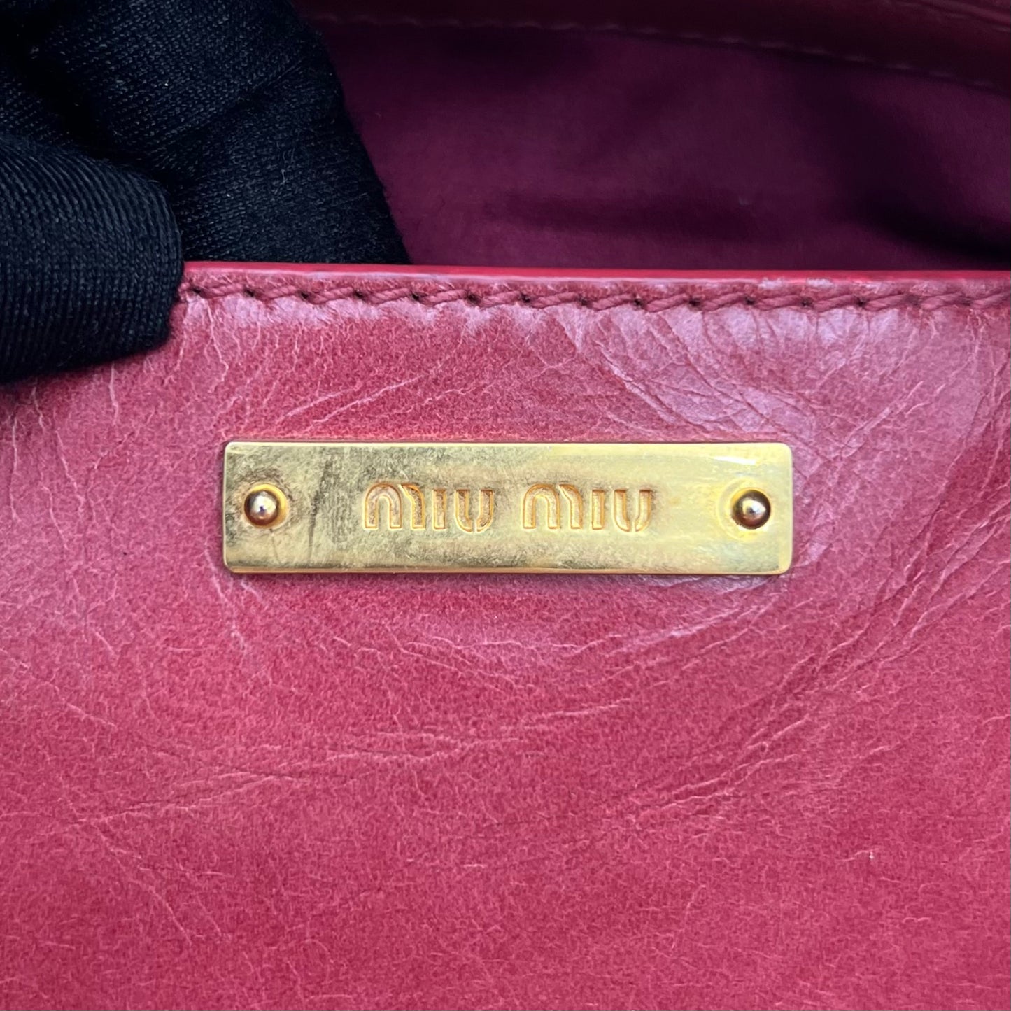 Miu Miu Pink Vitello Shine Handbag GHW