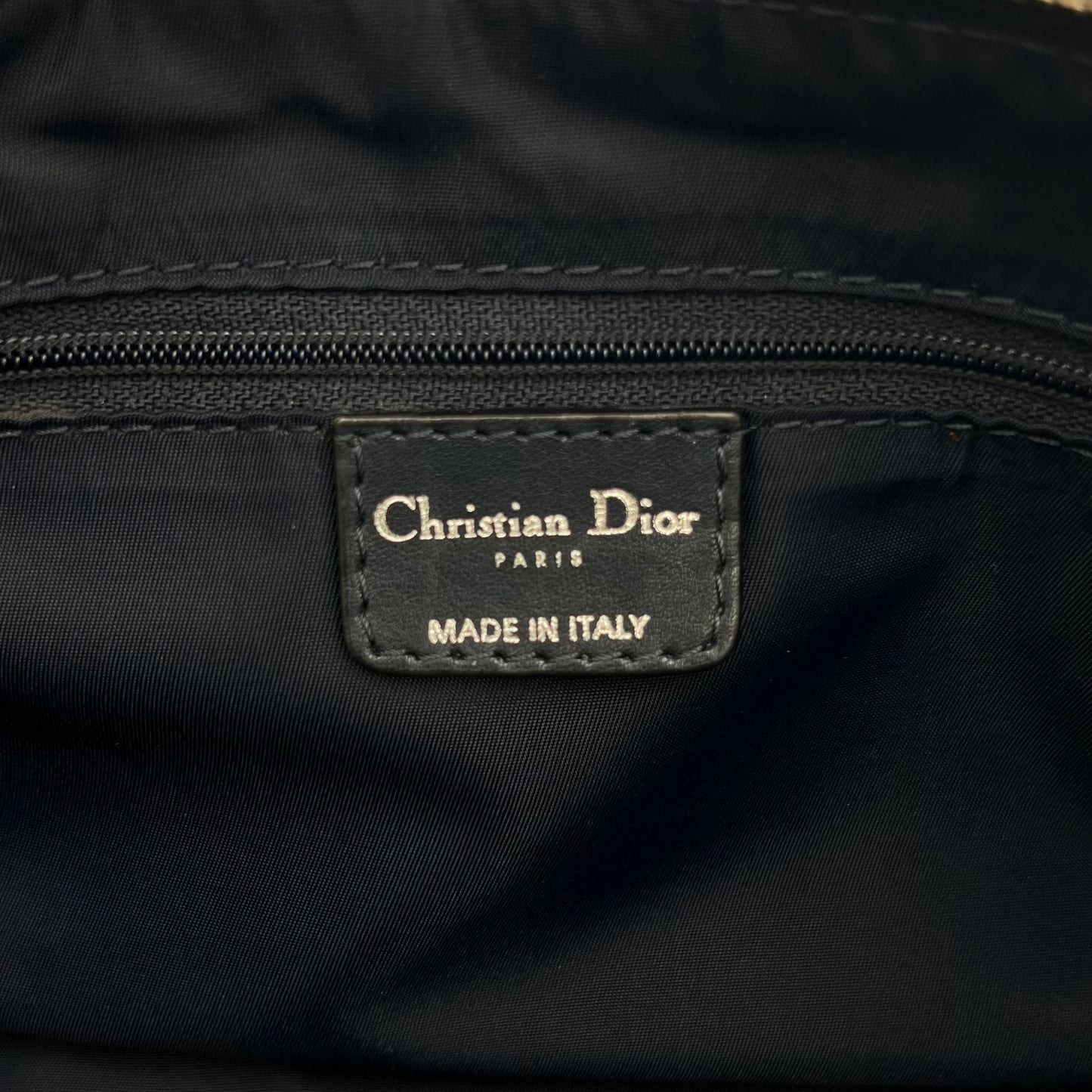 Christian Dior Blue Monogram Canvas Spellout Charm Handbag