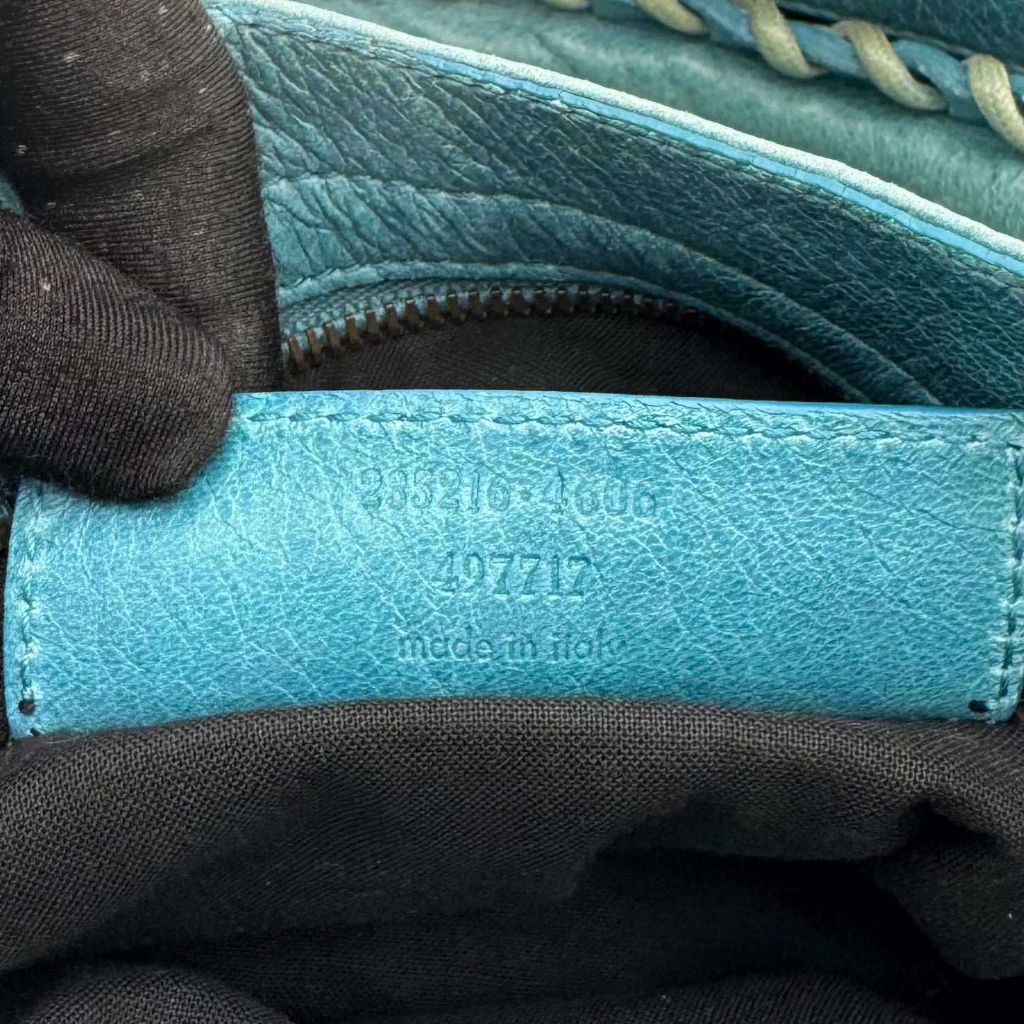 Balenciaga Turquoise Blue Leather Classic Velo