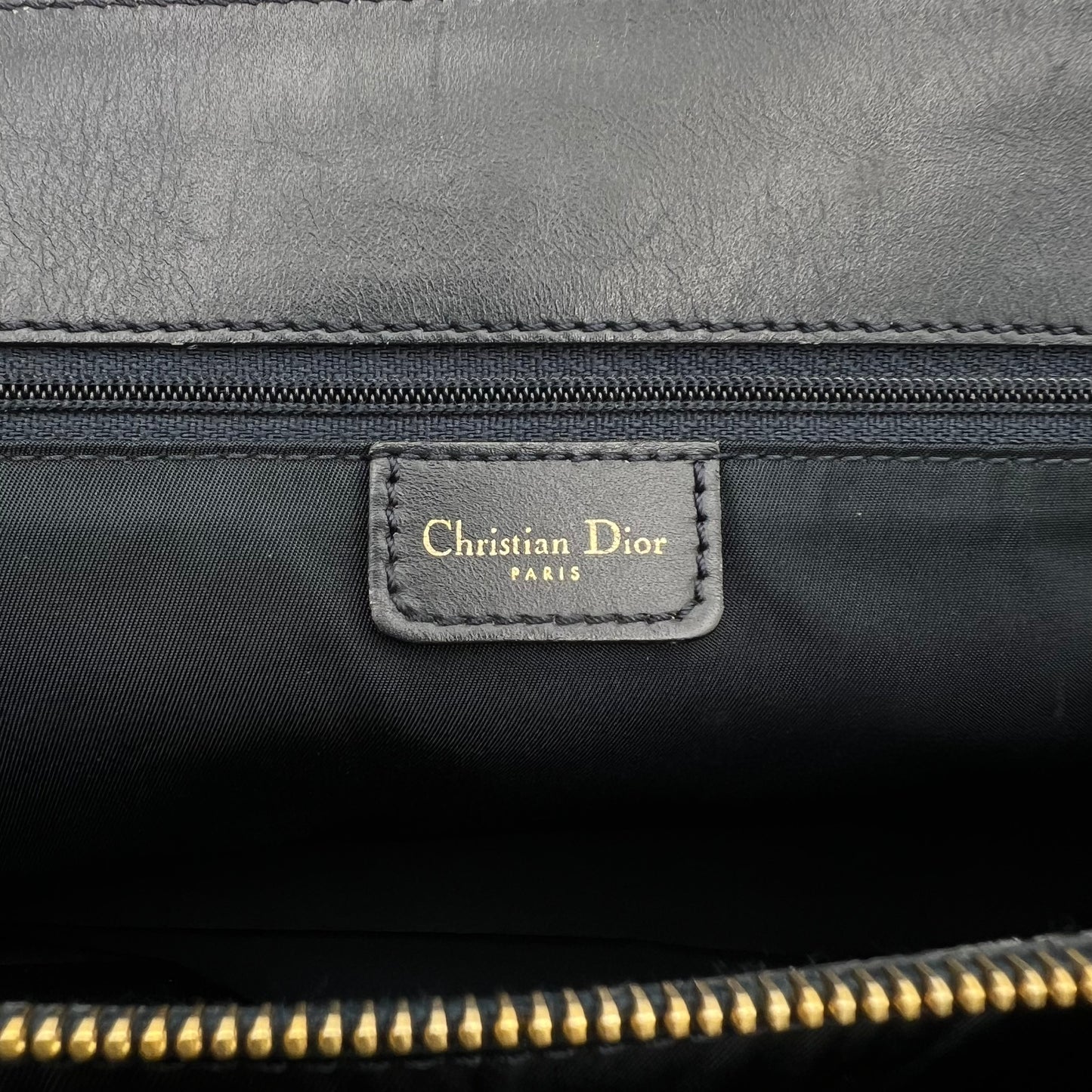 Christian Dior Blue Oblique Double Pocket Tote Bag