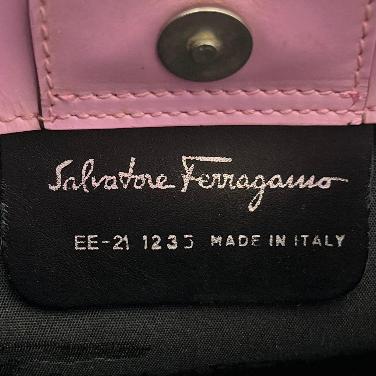 Salvatore Ferragamo Vintage Lilac Lizard Baguette