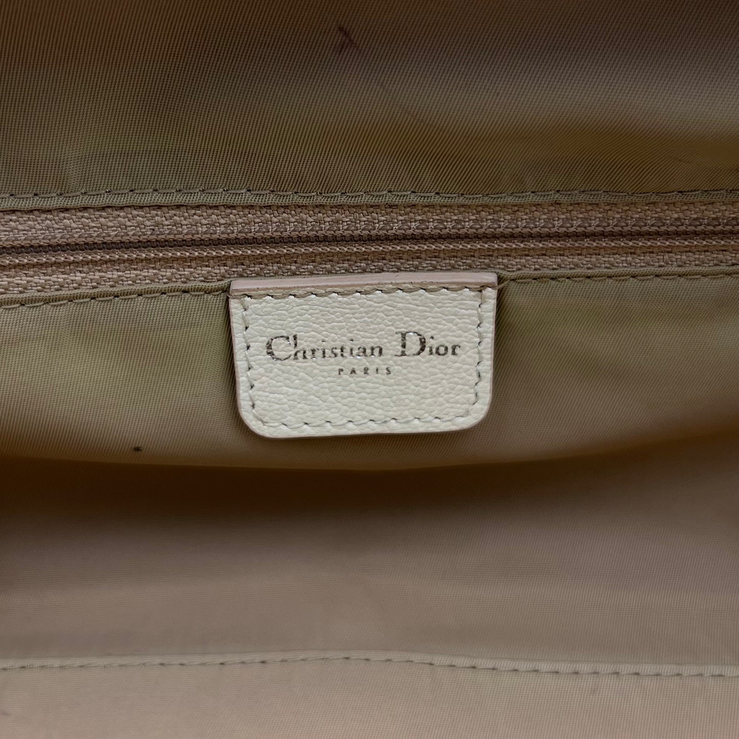 Christian Dior Beige Diorissimo Floral Embroidered Handbag