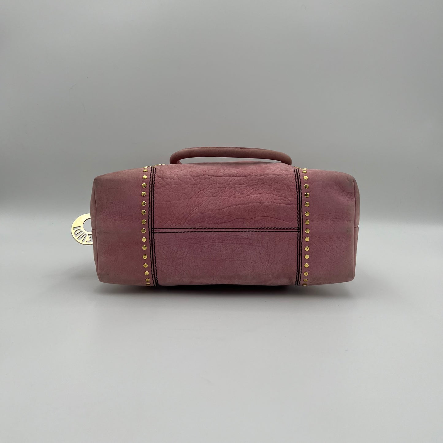 Fendi Pink Studded Nubuck Bauletto