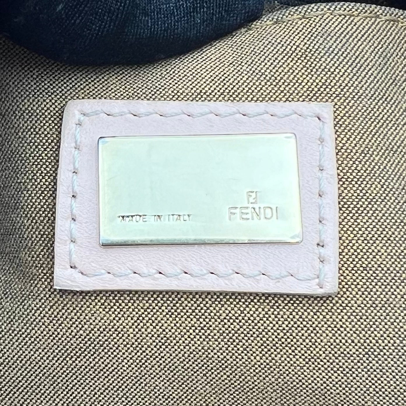 Fendi Tobacco Zucca Canvas and Light Pink Leather Chef Tote Shoulder Bag