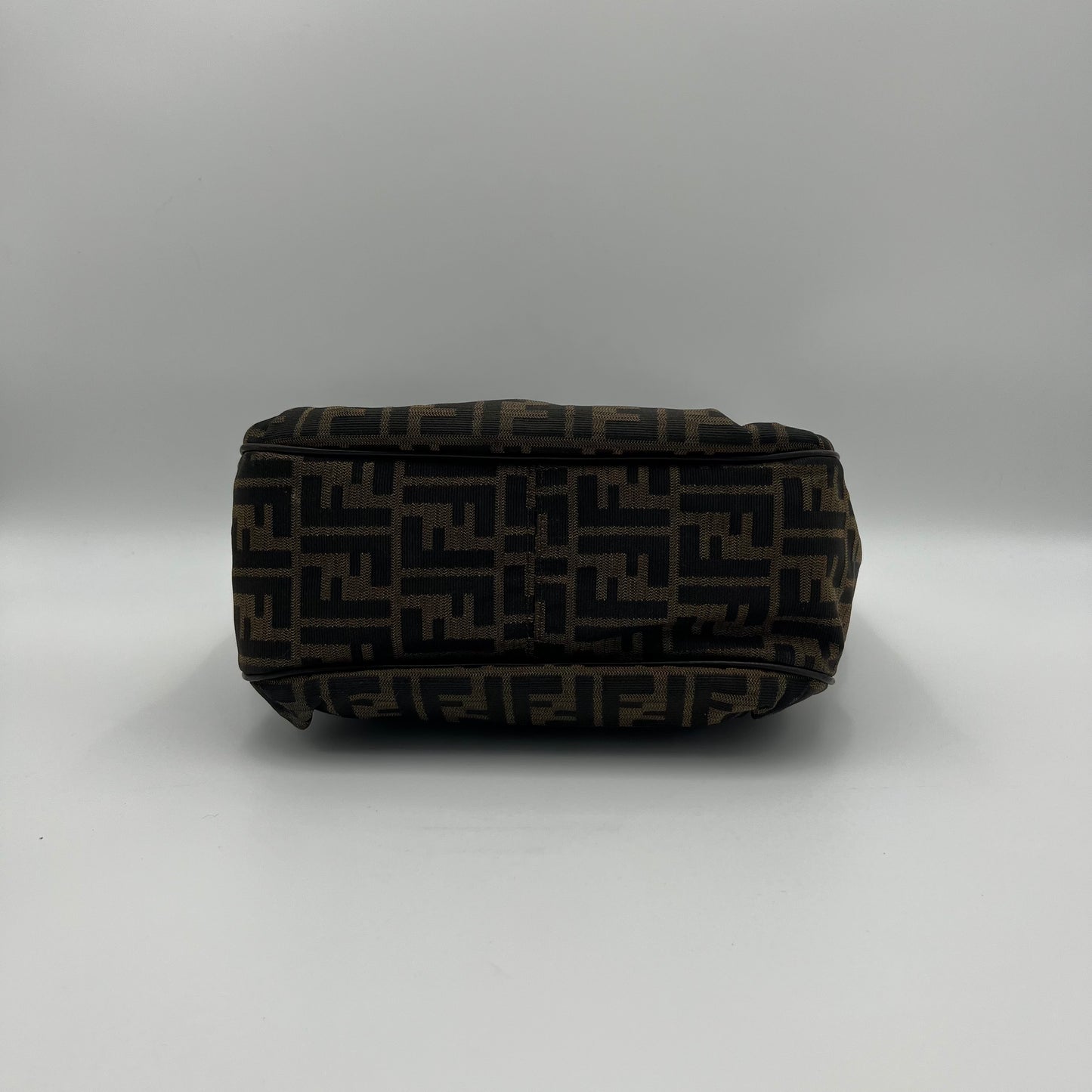 Fendi Black Zucchino Canvas and Leather Chef Hobo Shoulder Bag