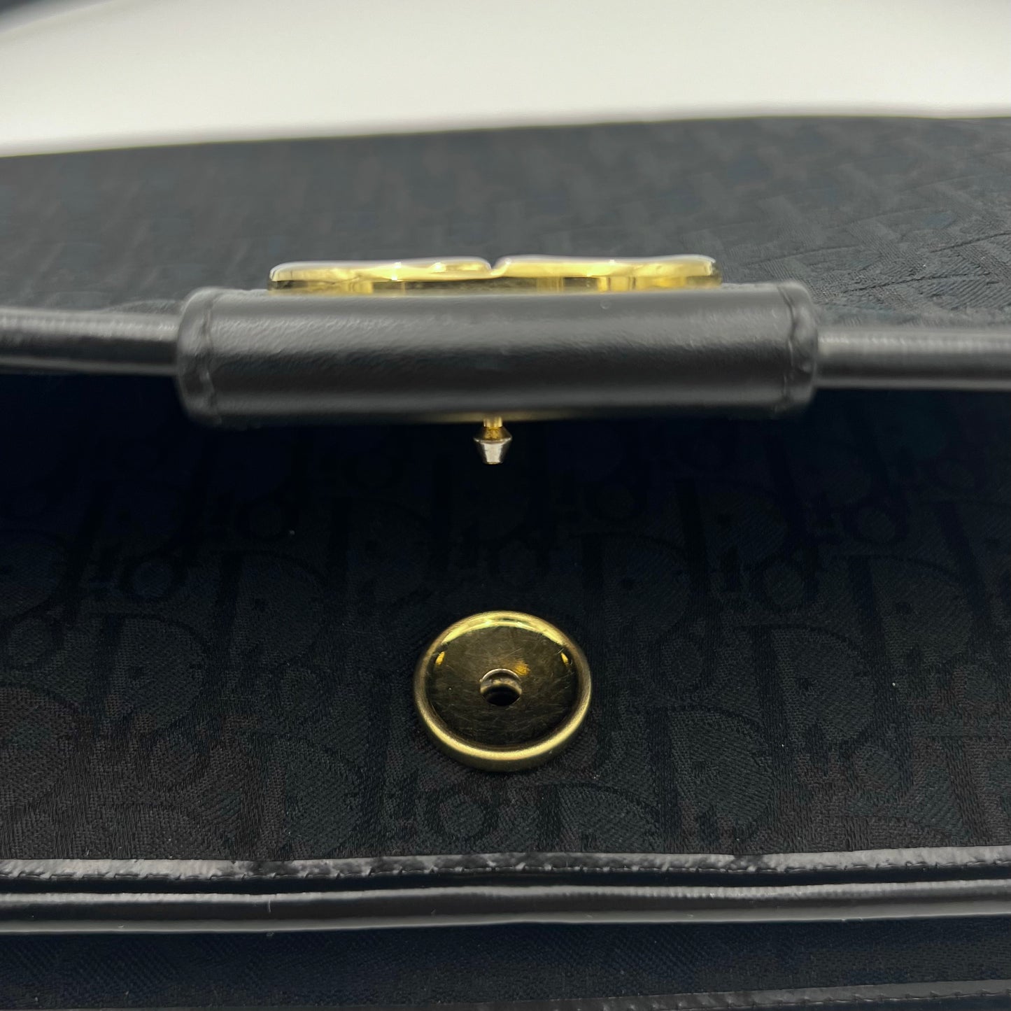Christian Dior Black Trotter CD Full Flap Bag