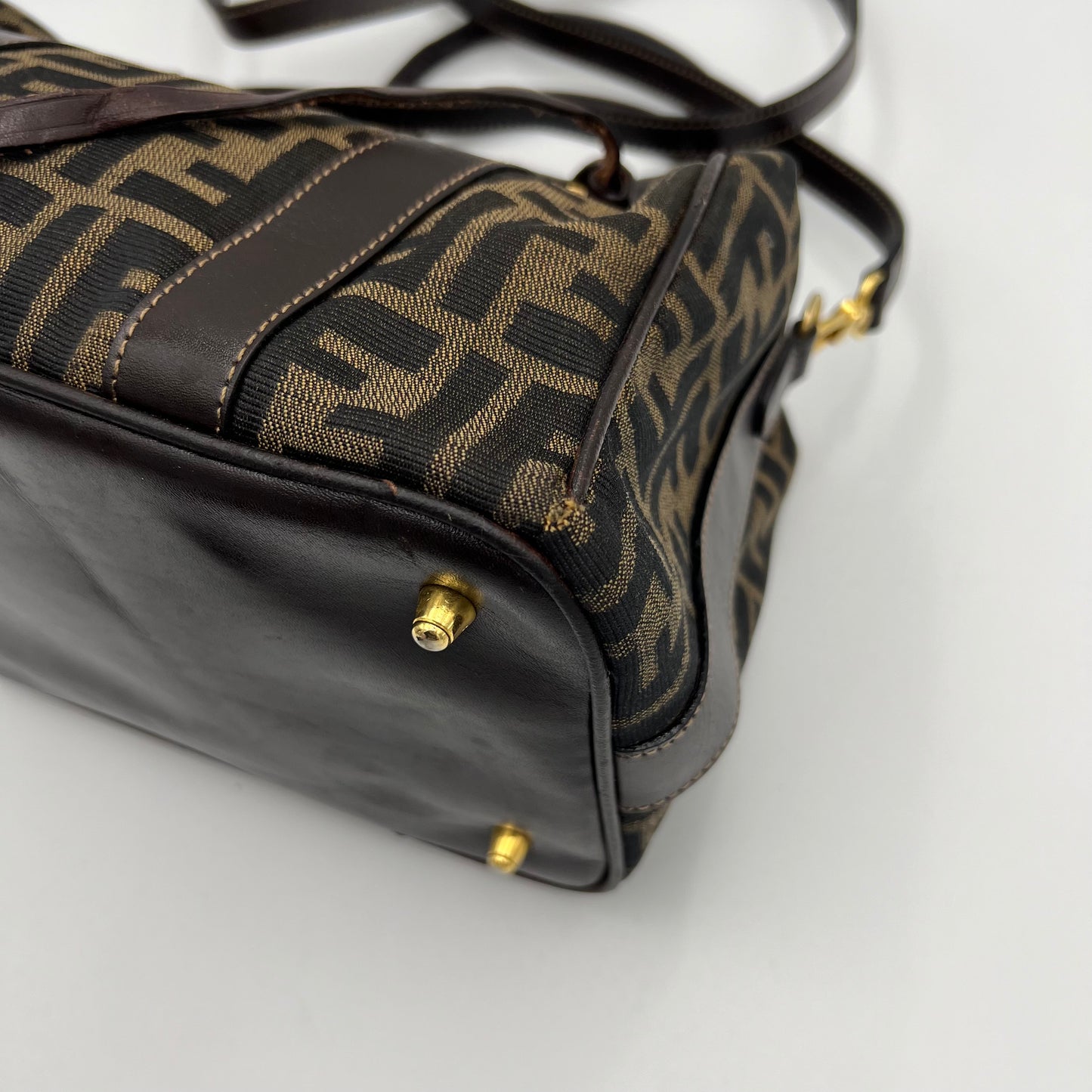 Fendi Tobacco Zucca Two-Way Boston Bag