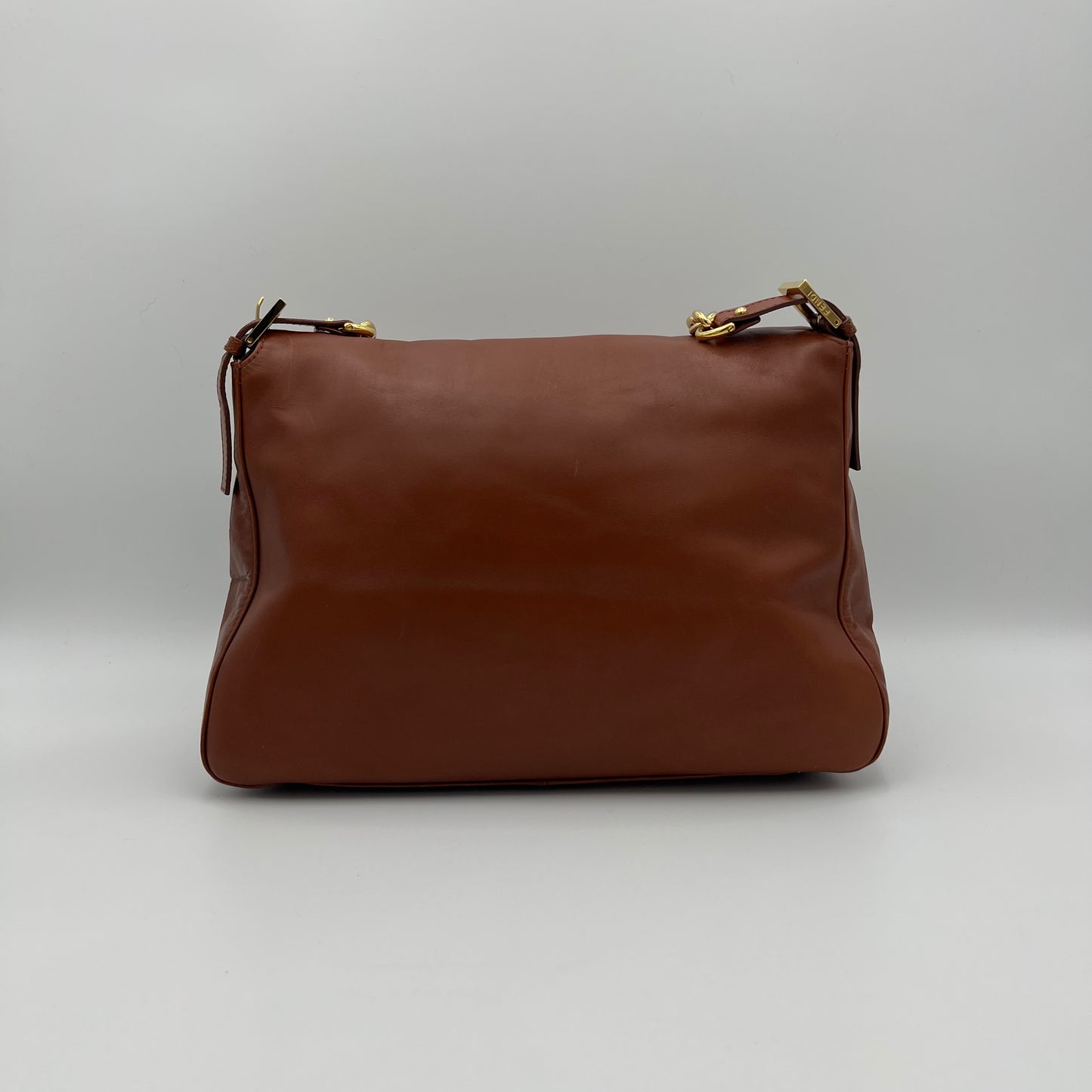 Fendi Brown Leather Watersnake FF Big Mamma Baguette